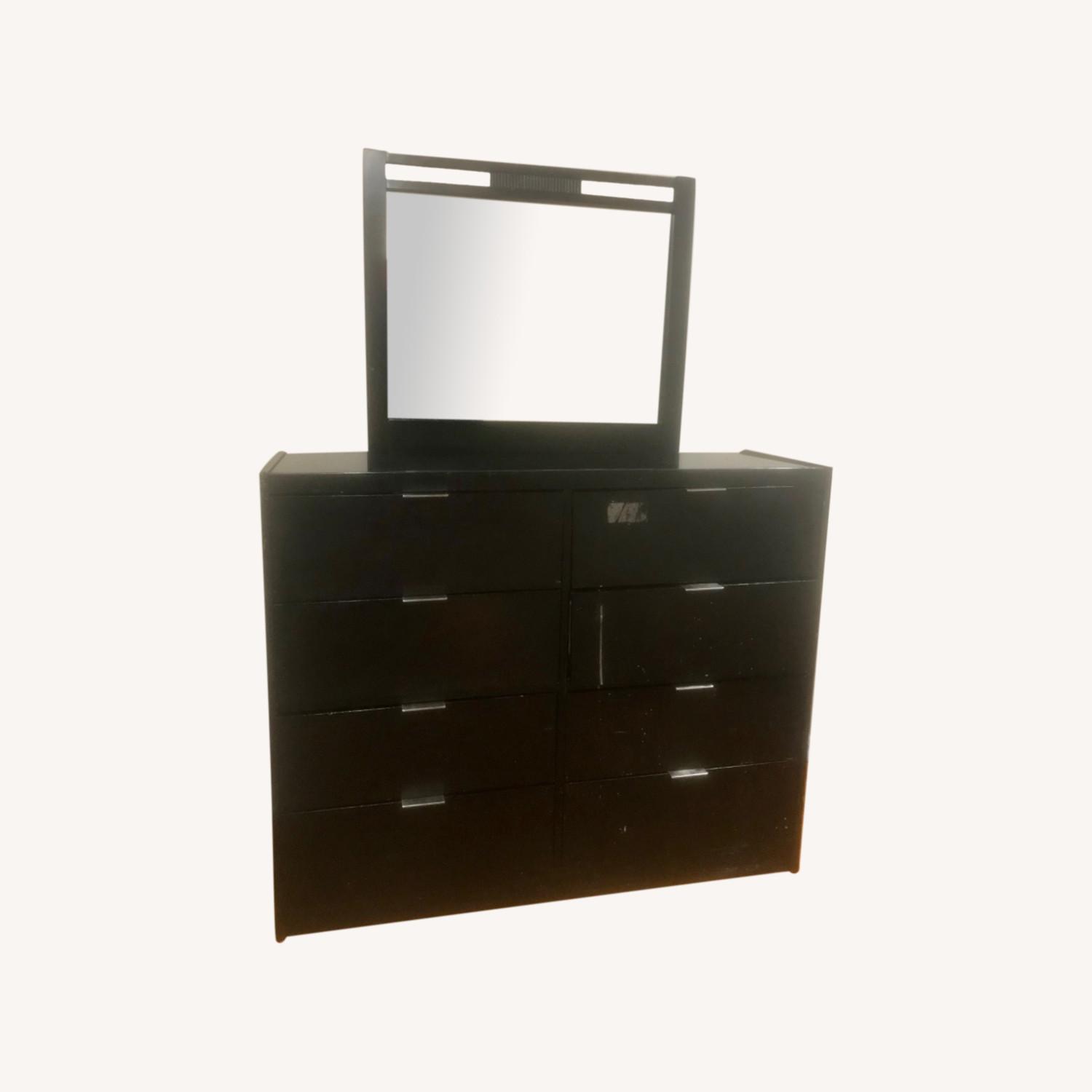 Bob's Discount Furniture Black Dresser With Mirror AptDeco