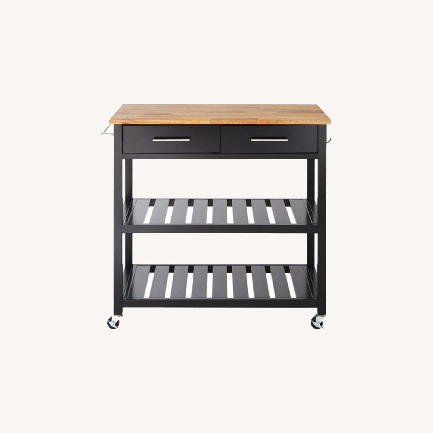 StyleWell Glenville Black Double Kitchen Cart - image-0