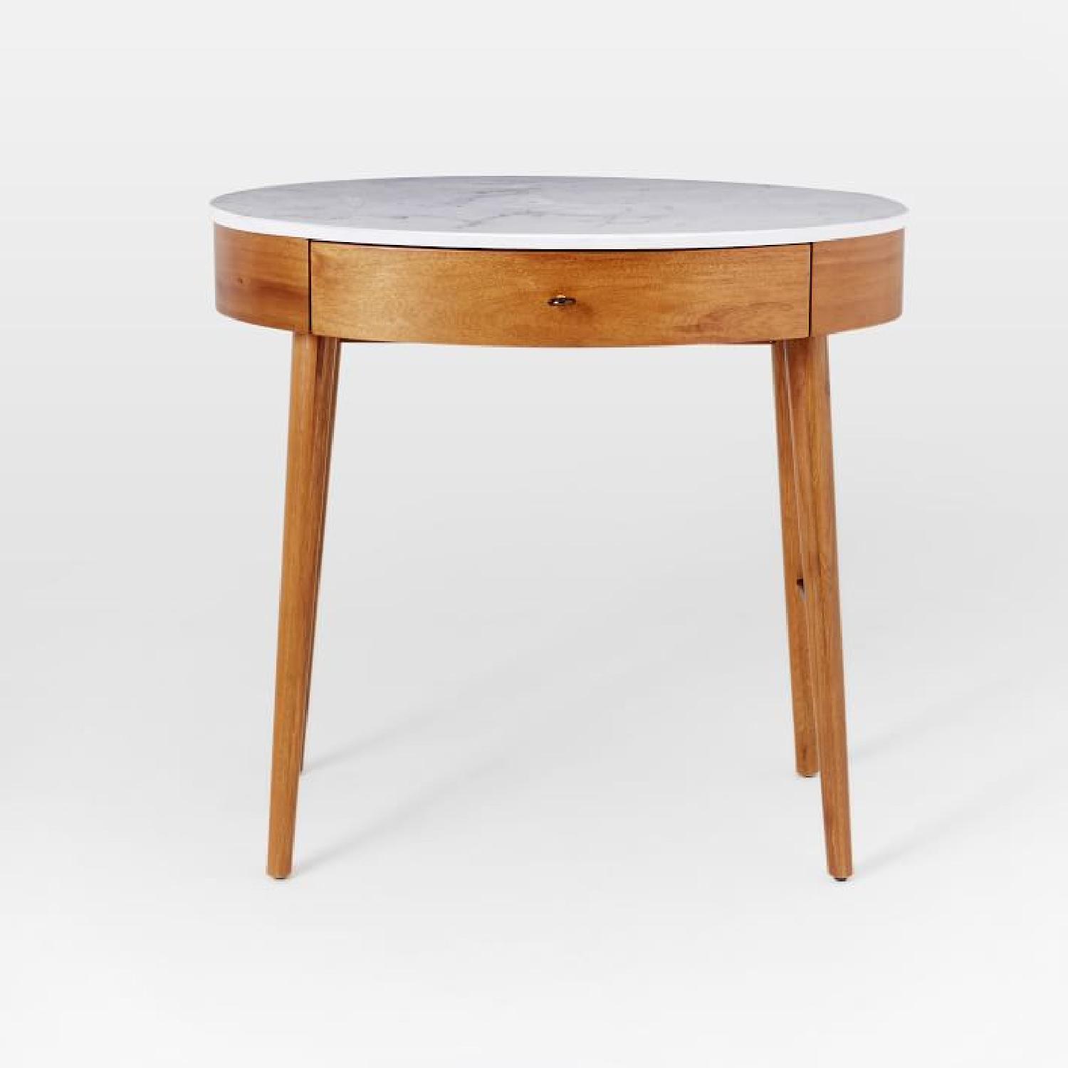 West Elm Penelope Mini Desk Acorn w/ Marble Top AptDeco