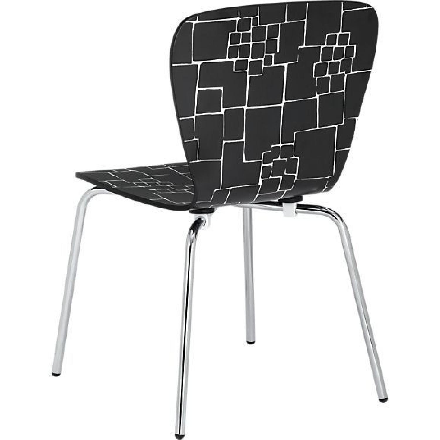 Crate and Barrel Felix Black & White Chairs - image-6