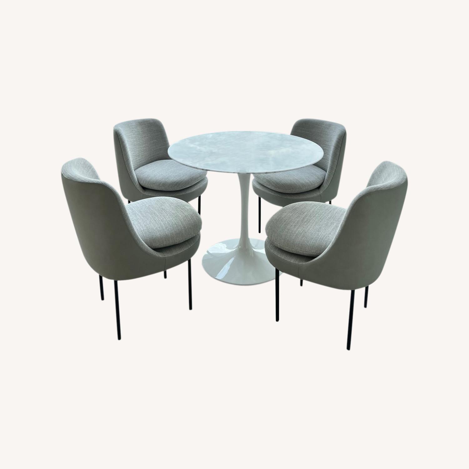 West Elm Marble Tulip Table &amp; Chairs - AptDeco