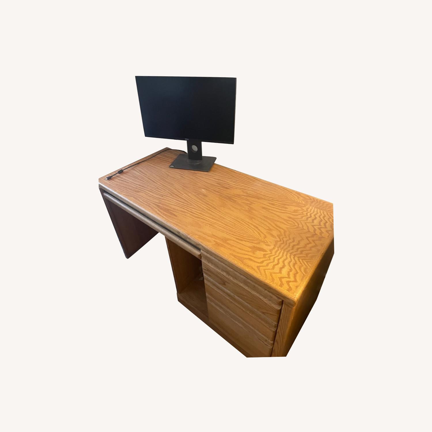 Baker Solid Oak Desk - AptDeco