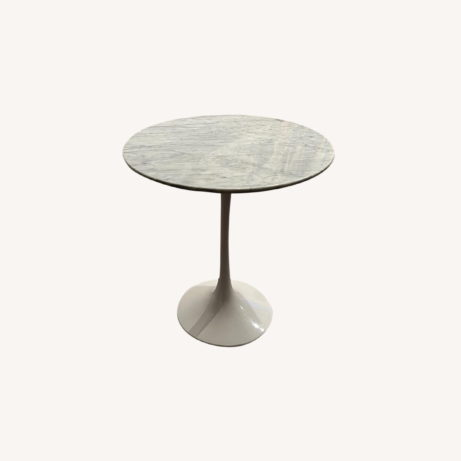 Marble & White Tulip Side Table - image-0