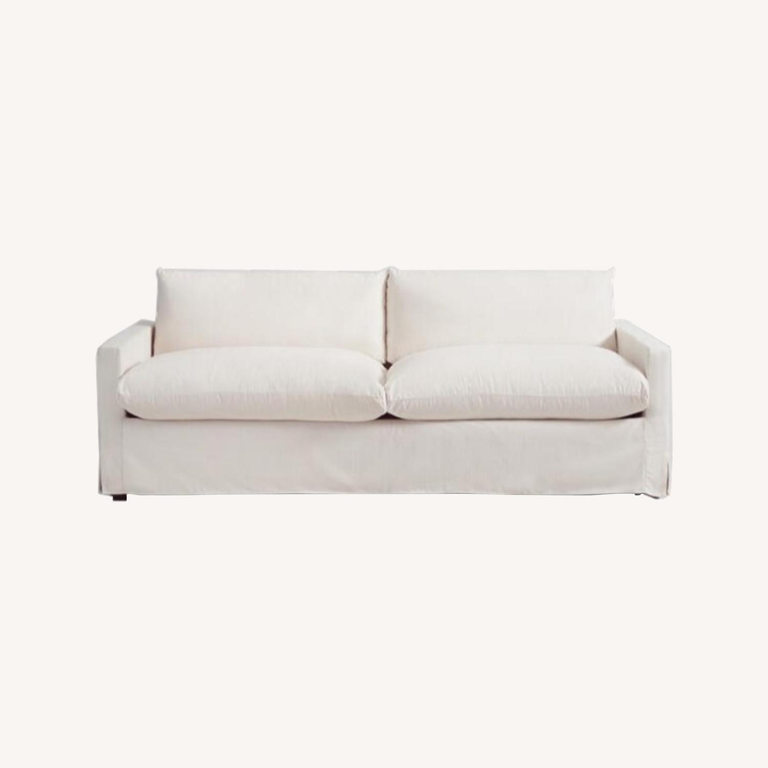 Ivory Feather Filled Brynn Sofa 1 year old AptDeco