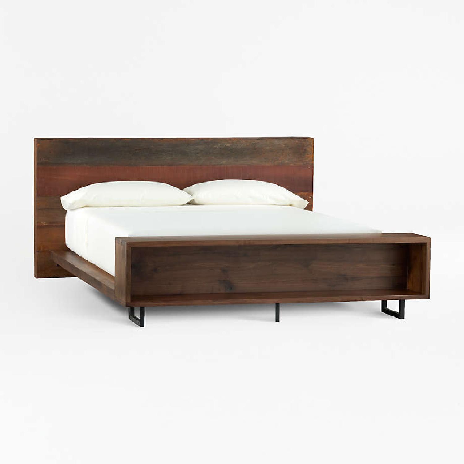 Crate & Barrel Atwood King Bed with Bookcase - image-4