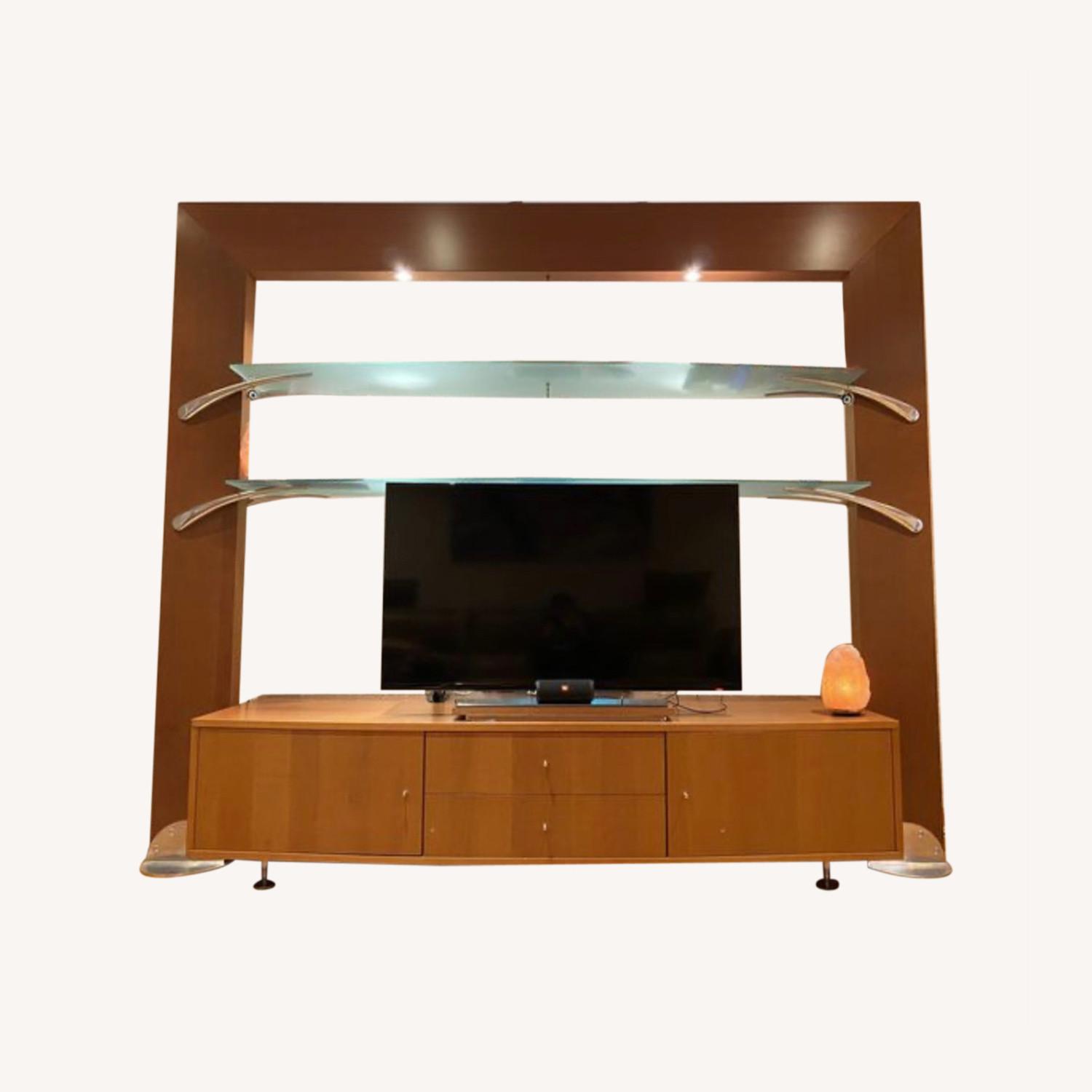 TV Entertainment Center Wall Unit Shelving Storage - image-0