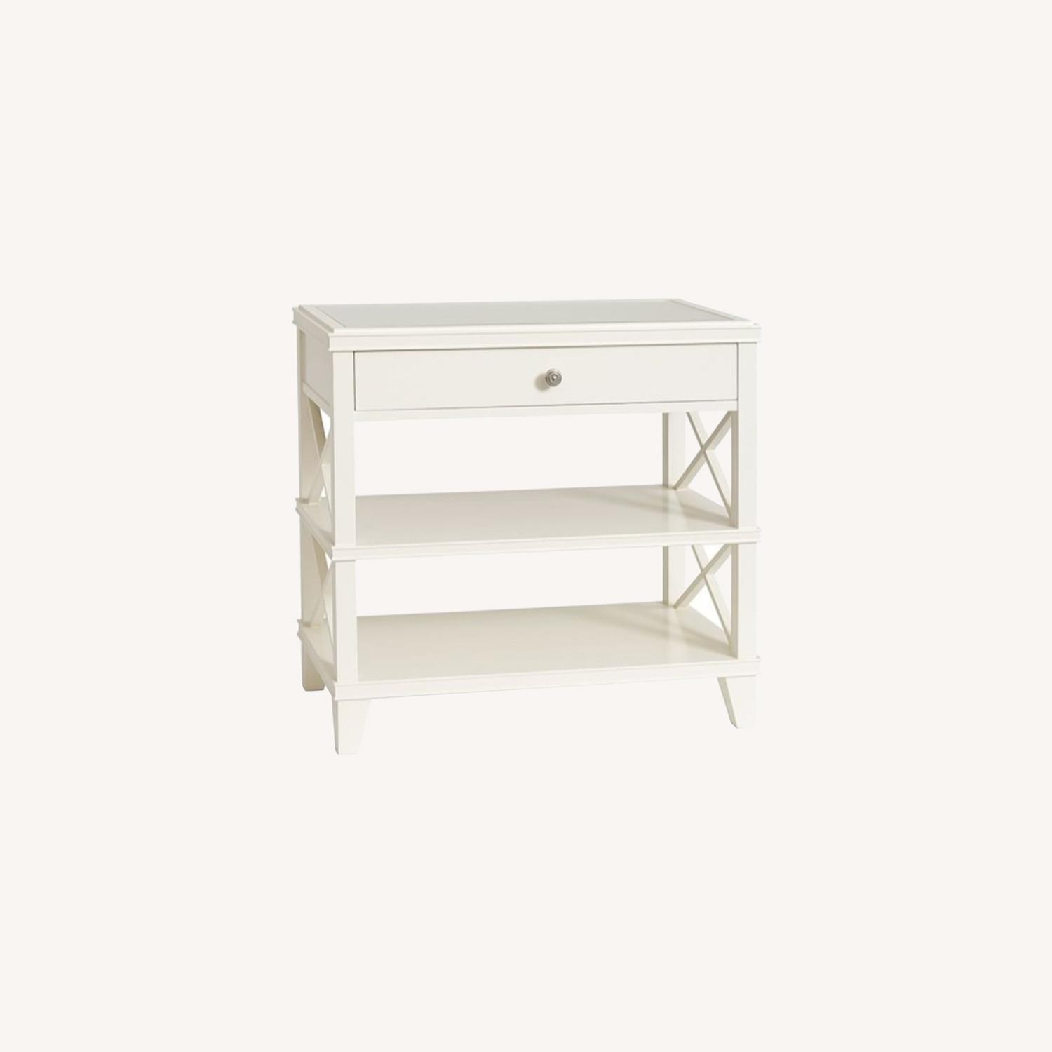 Pottery Barn Clara 32" Lattice Wide Nightstand AptDeco