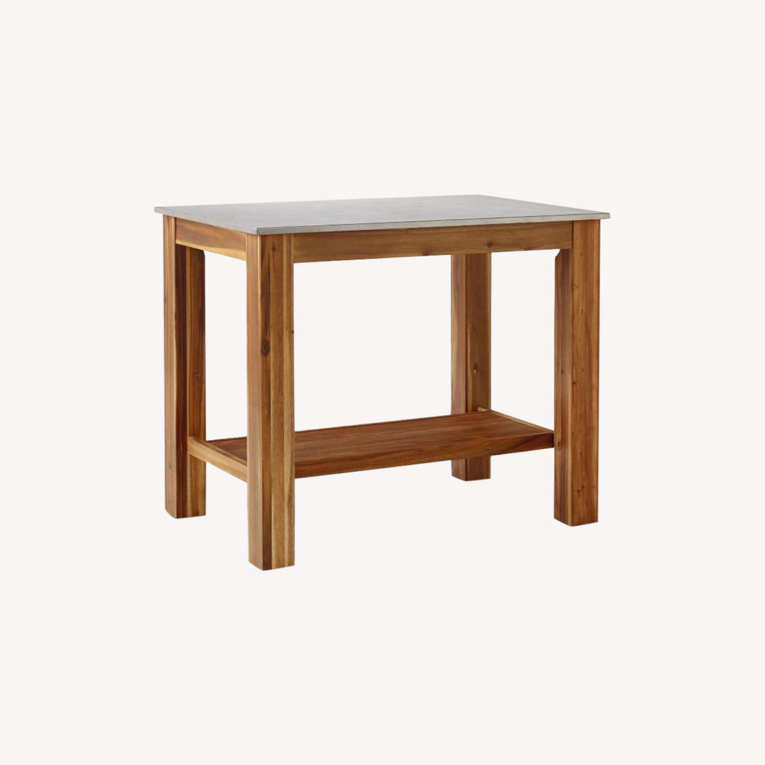 West Elm Rustic Table Kitchen Island Metal & Wood AptDeco