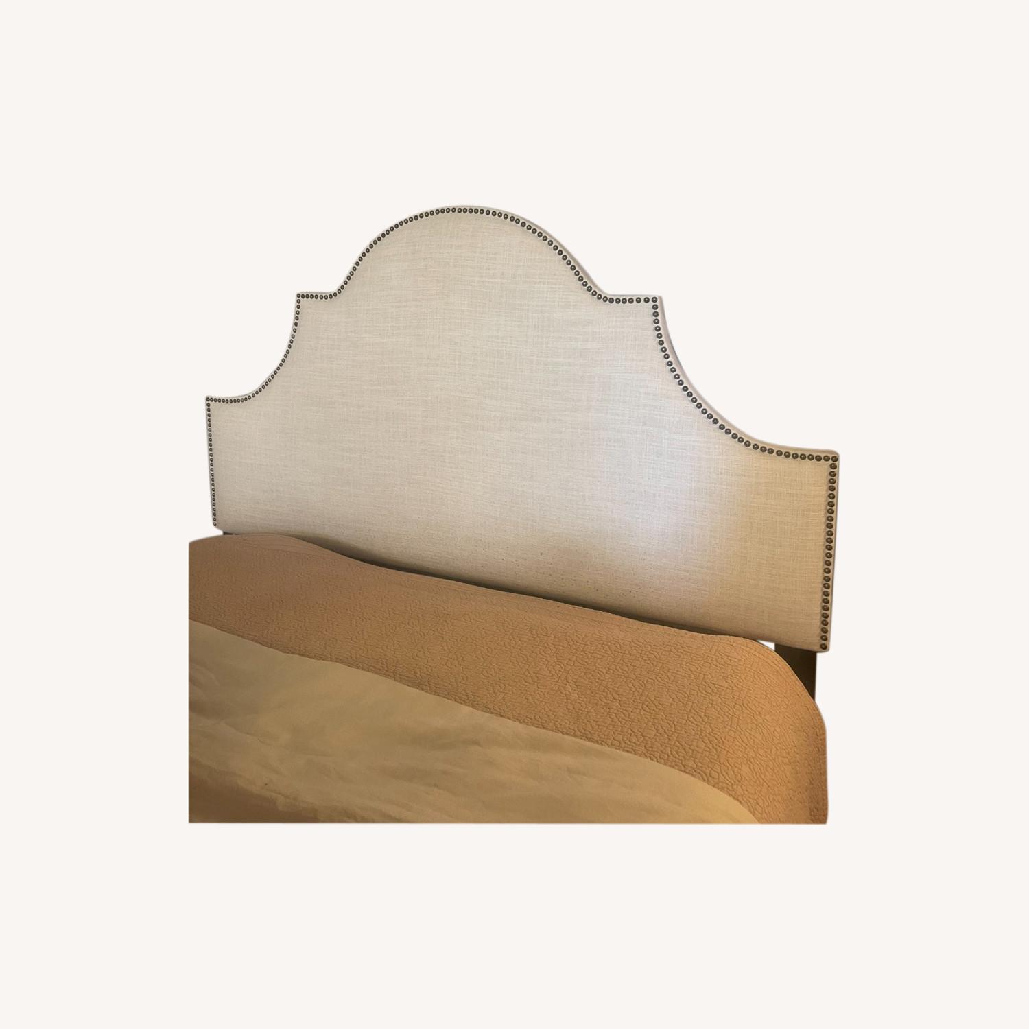 Wayfair Cream Linen High Arched Upholstered Headboard AptDeco