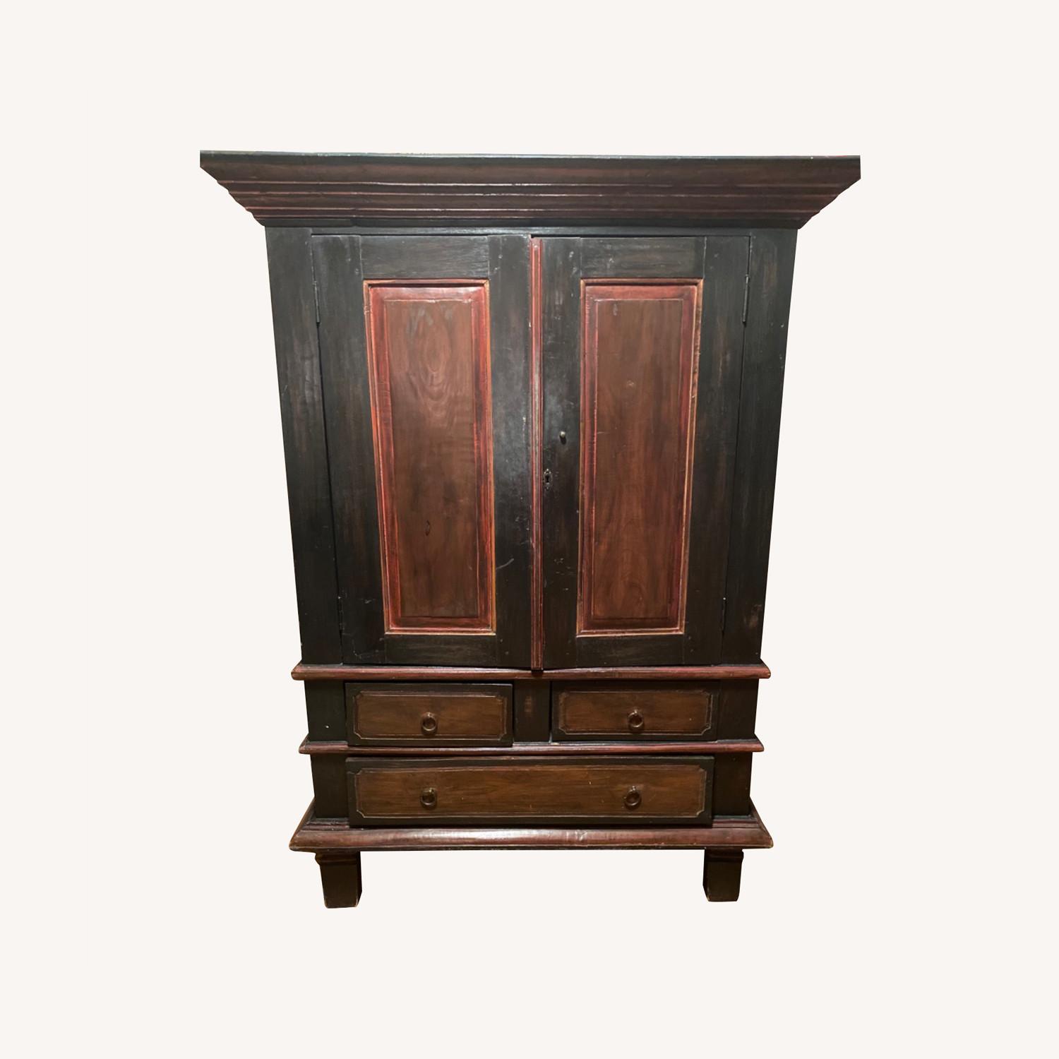 Rustic Black Wardrobe Armoire AptDeco