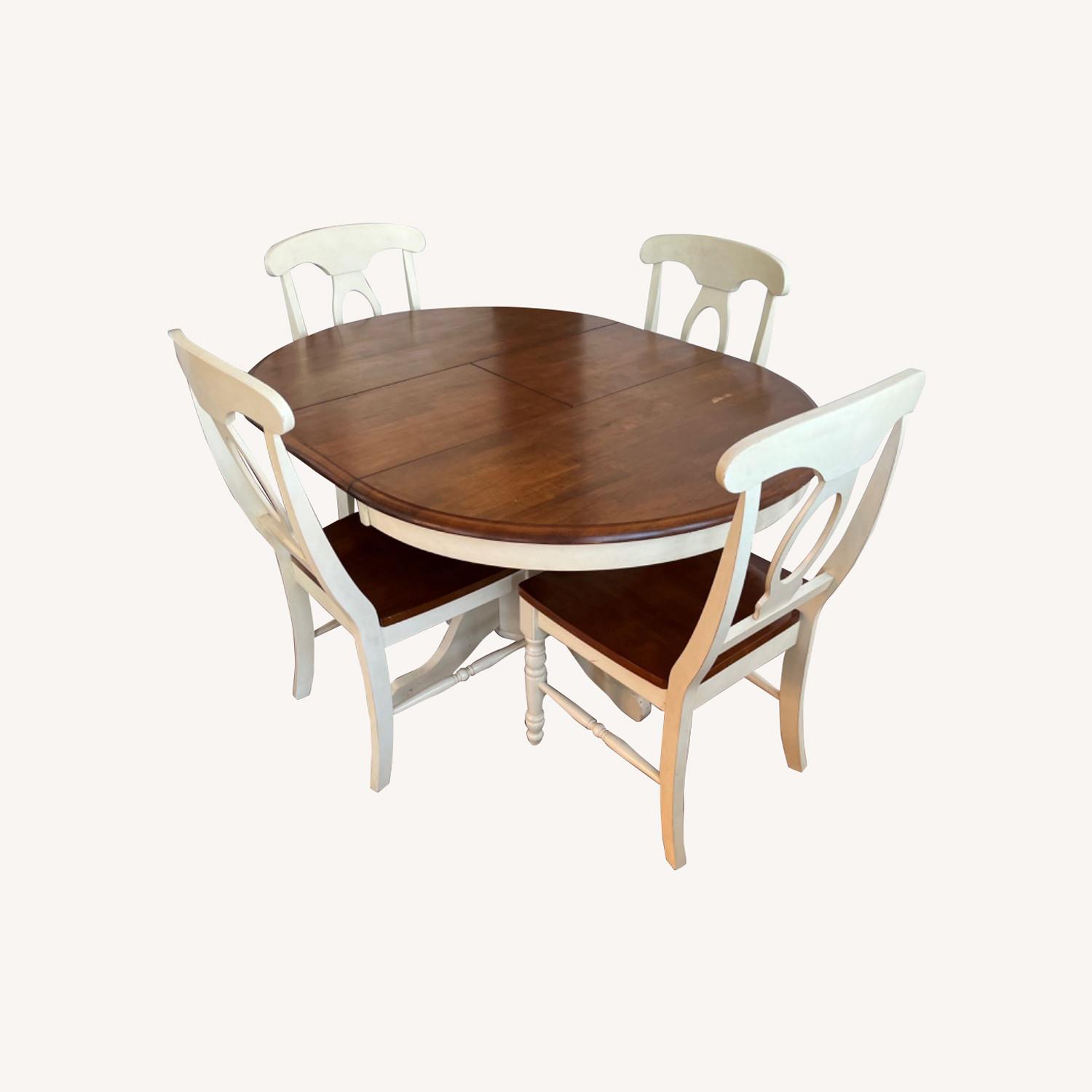 Extendable Dining Table 4 Chairs Set - AptDeco