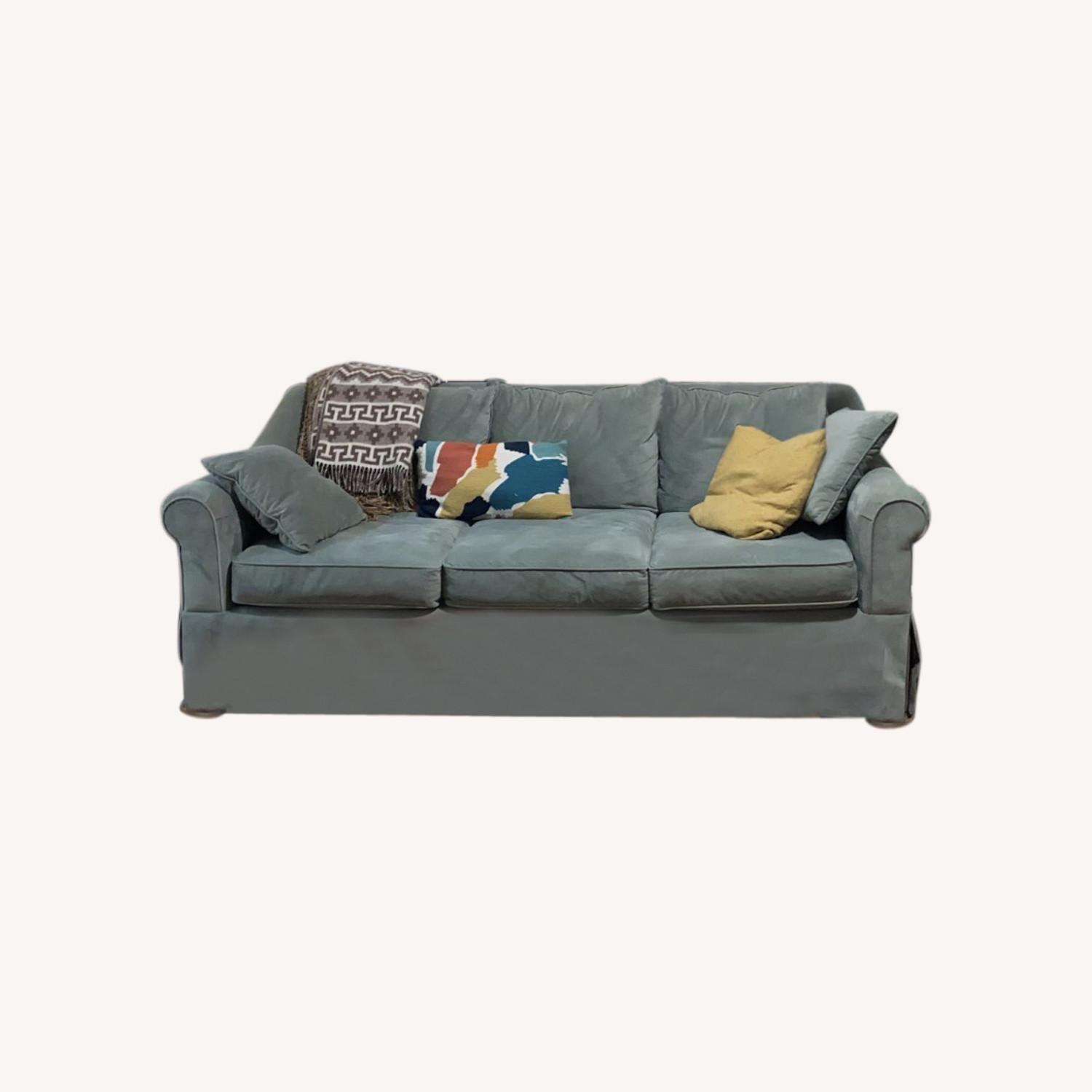 Macy's Sage Green Sofa AptDeco