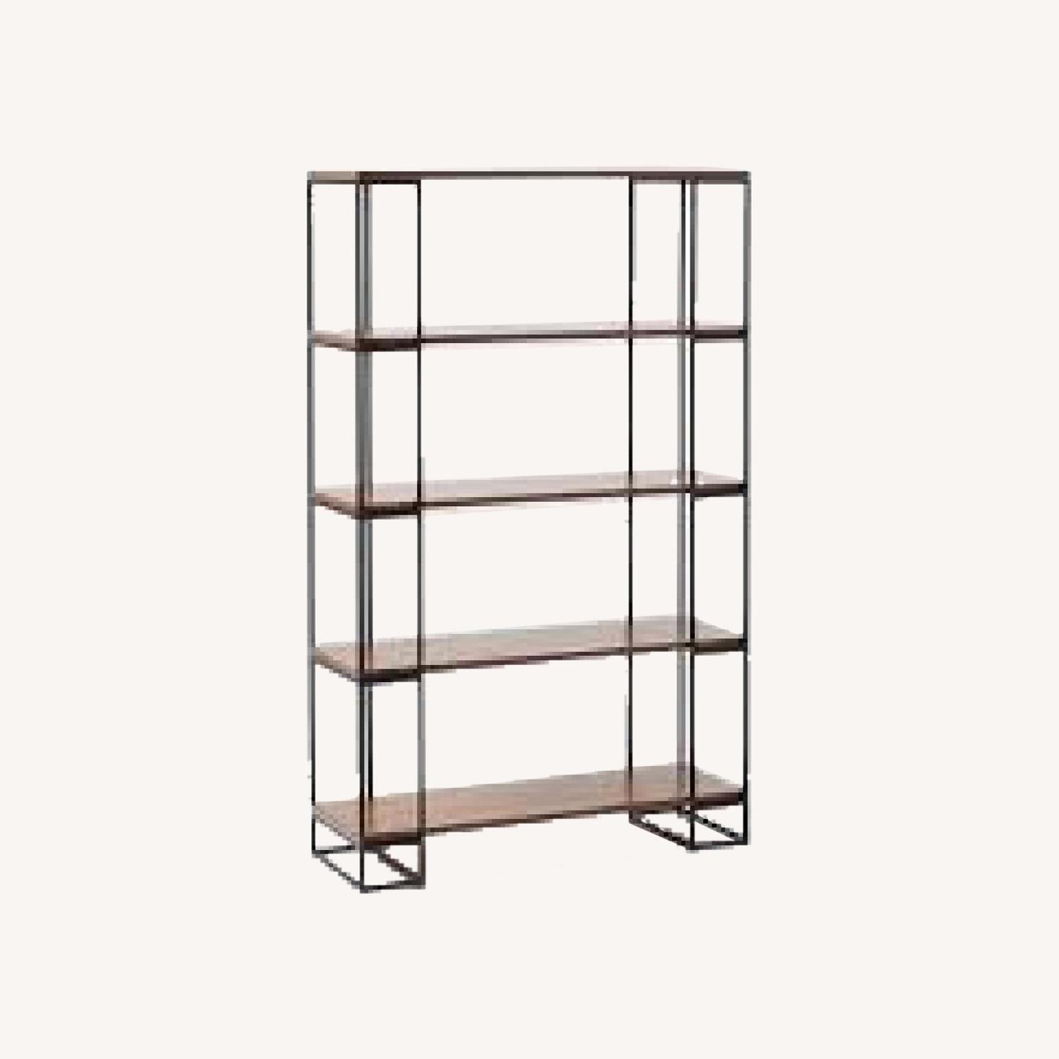 West Elm Grid Frame Bookcase, Acorn/Black AptDeco