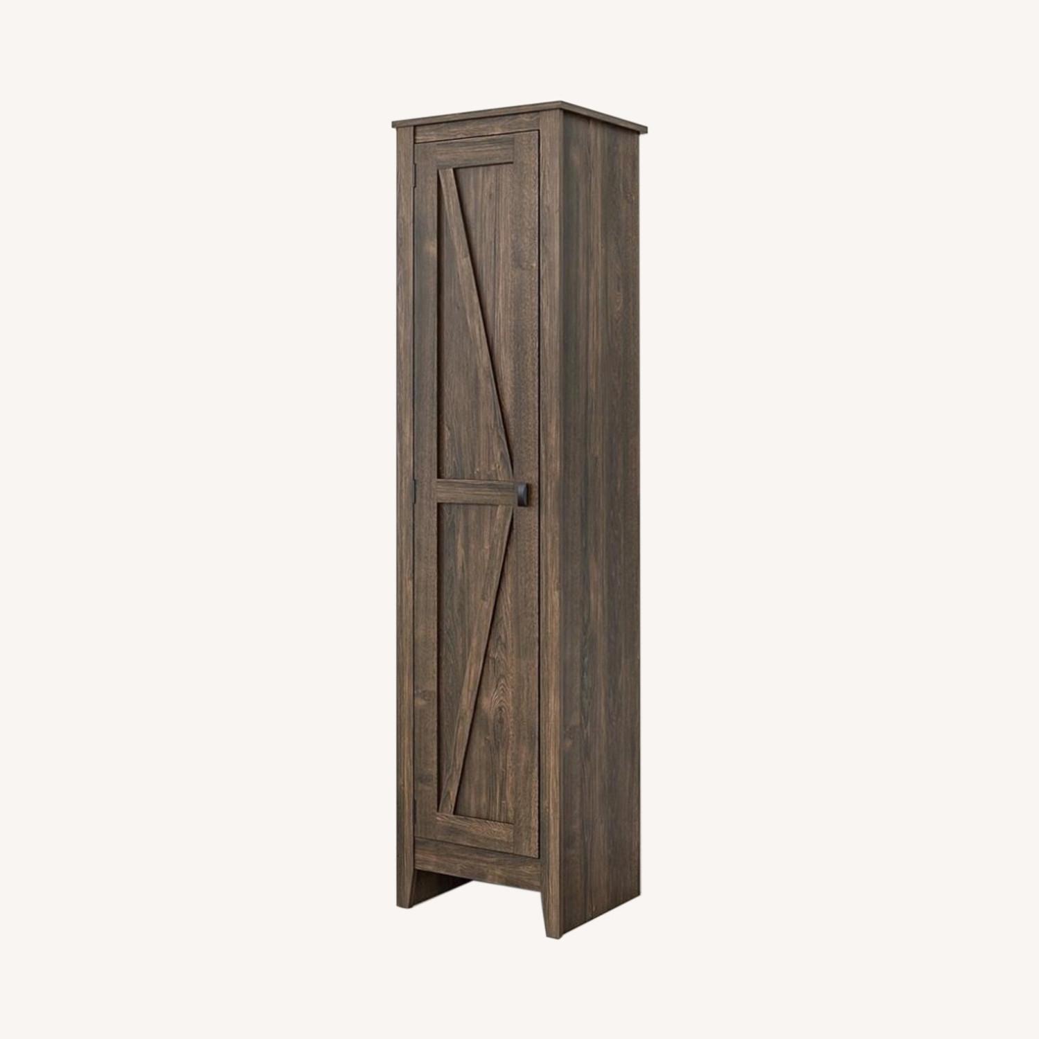 Rustic weathered Oak finish Storage Cabinet - image-0