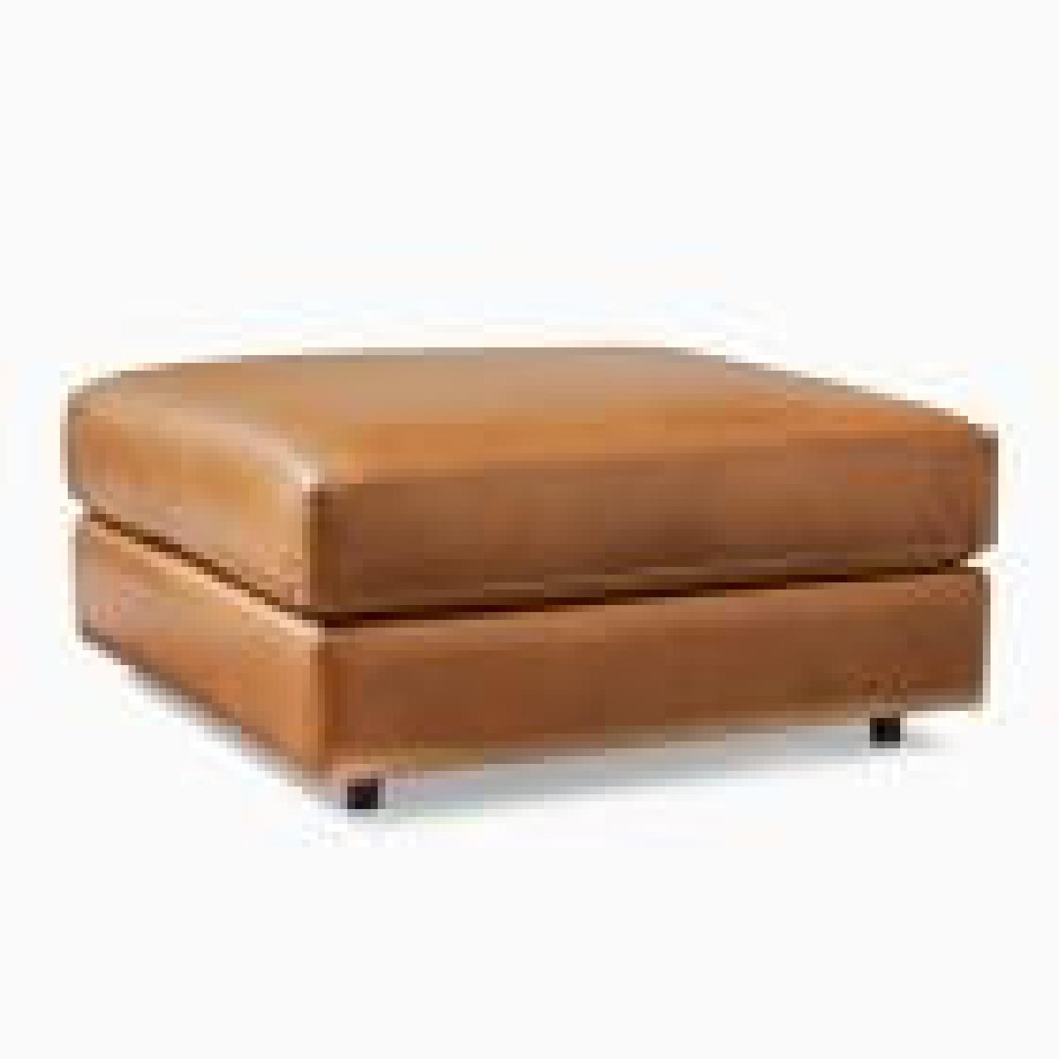 West Elm Leather Ottoman - image-4