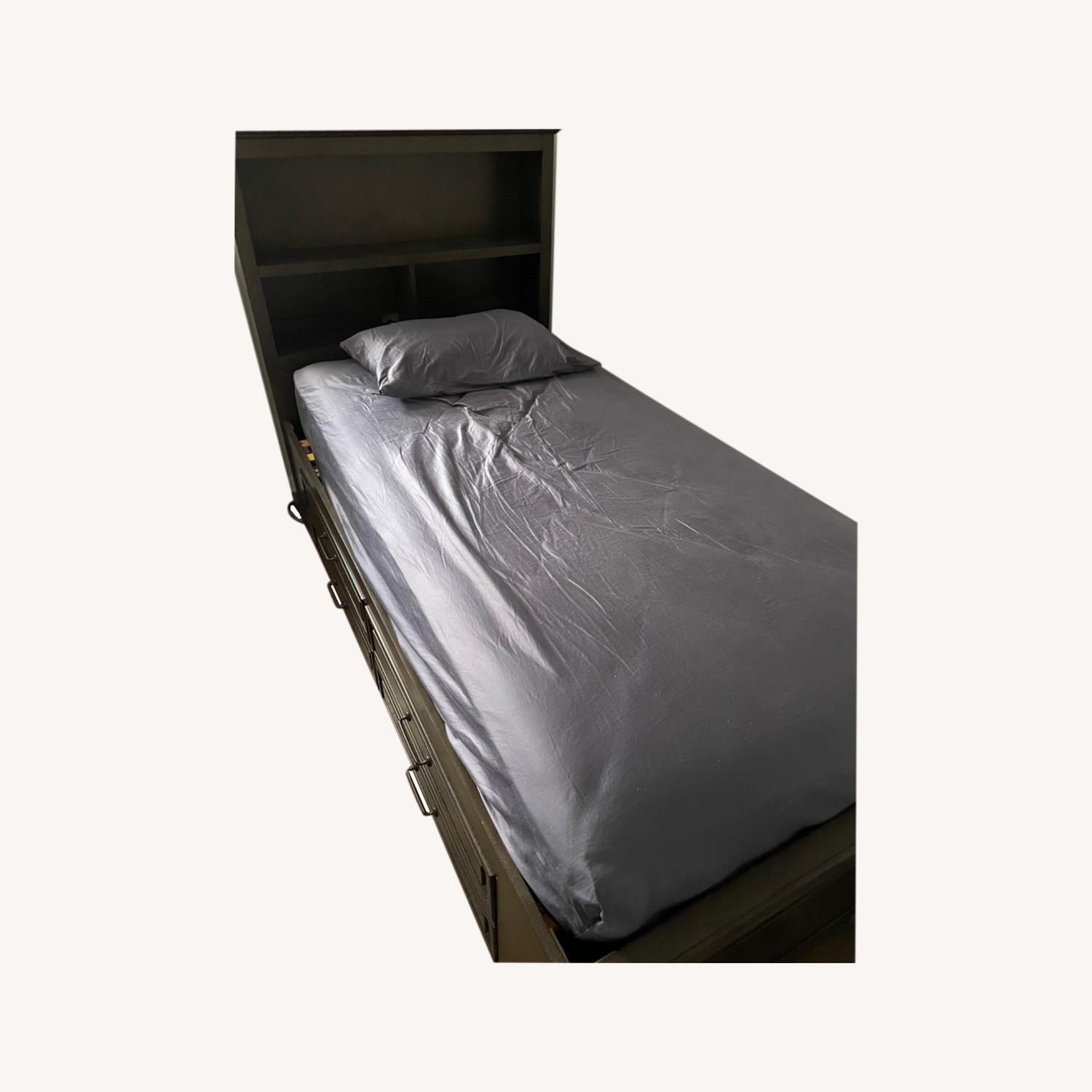 Platform Bookcase Bed w/ 1-Side Storage - image-0