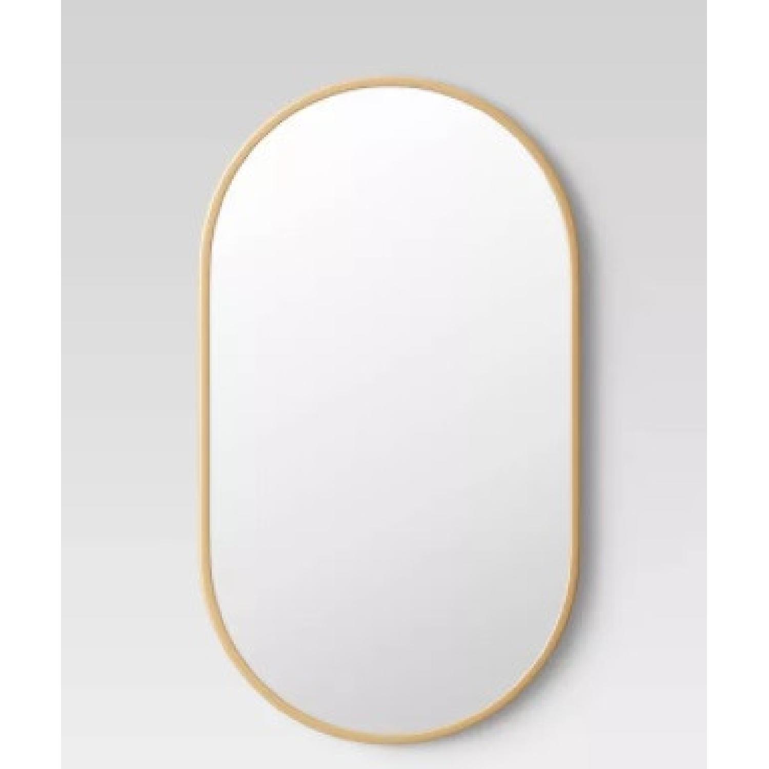 Target 16" x 28" Metal Oval Pill Mirror in Gold - image-0