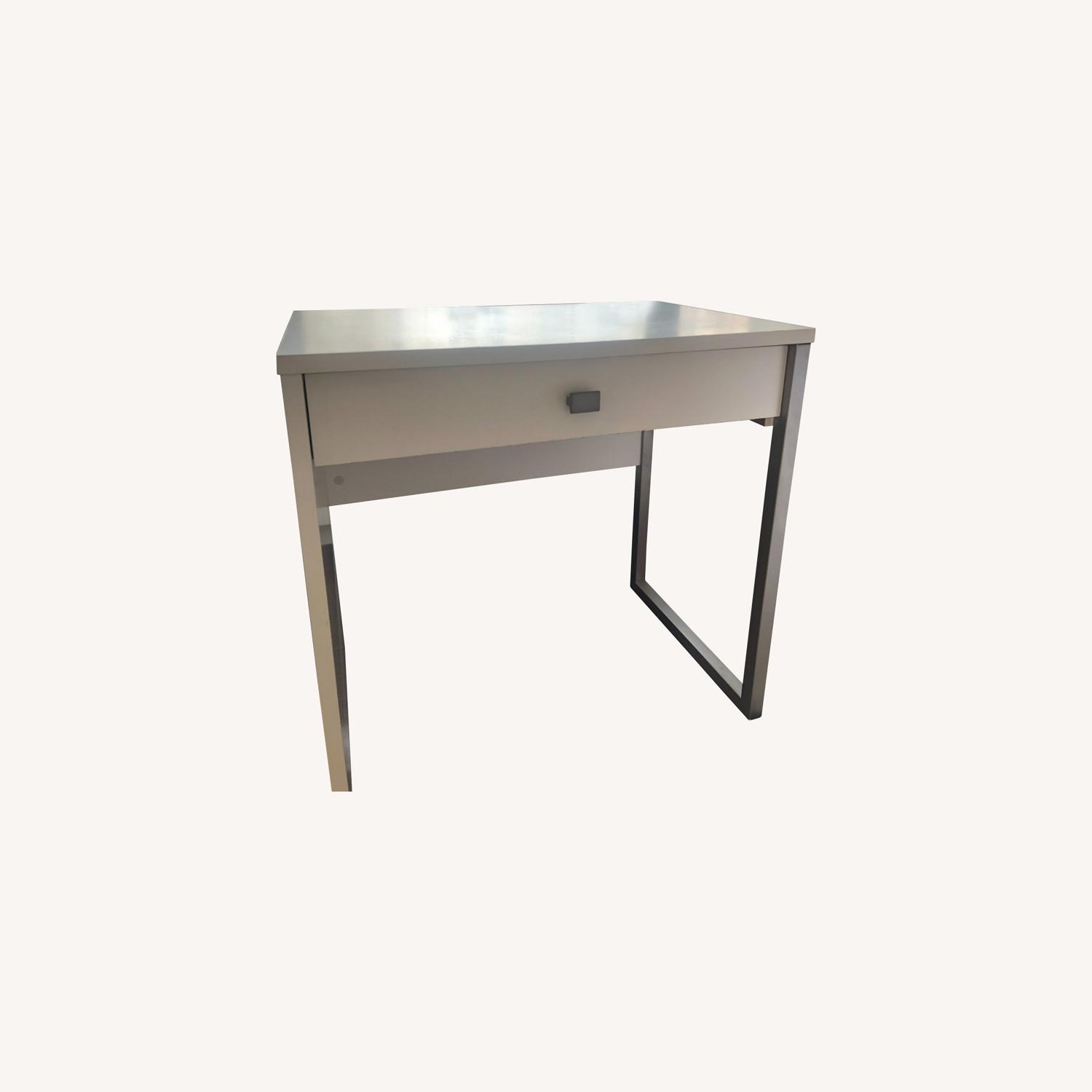 Target White Desk with Silver Accents AptDeco