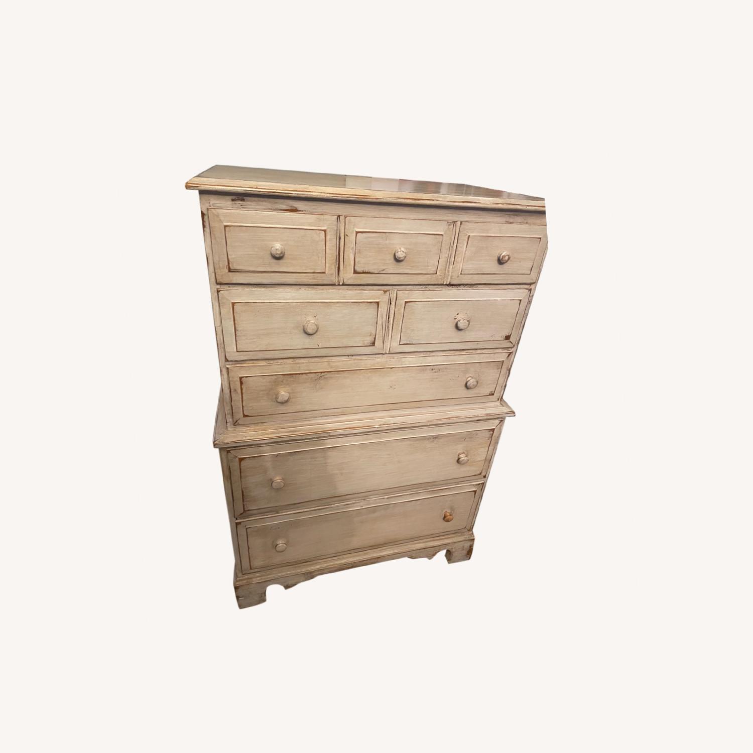 Painted Wood Beige High Dresser AptDeco