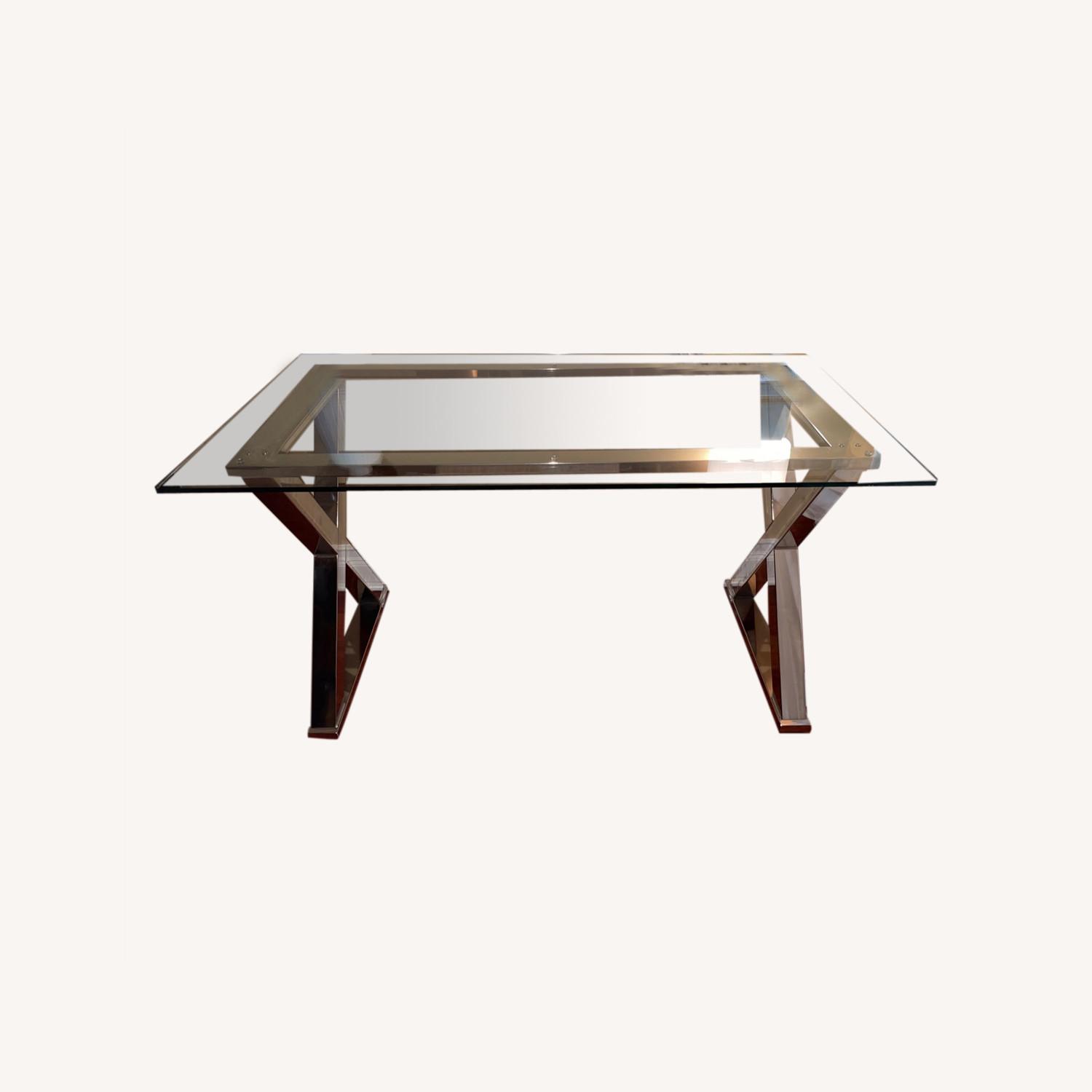 West Elm Glass Desk w/ Chrome Base AptDeco