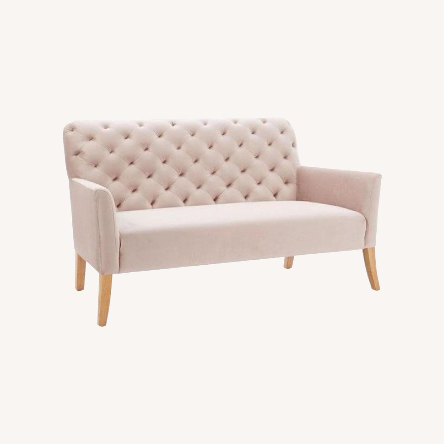 West Elm Elton Pink Loveseat AptDeco