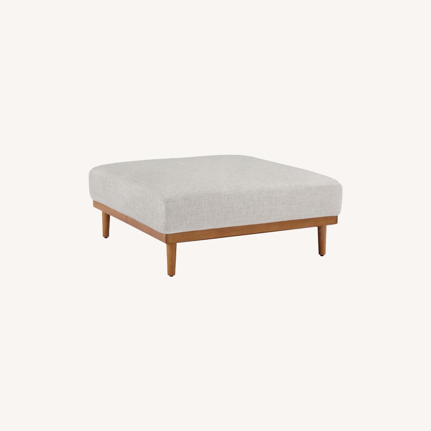 West Elm Newport Large Square Ottoman, Down AptDeco