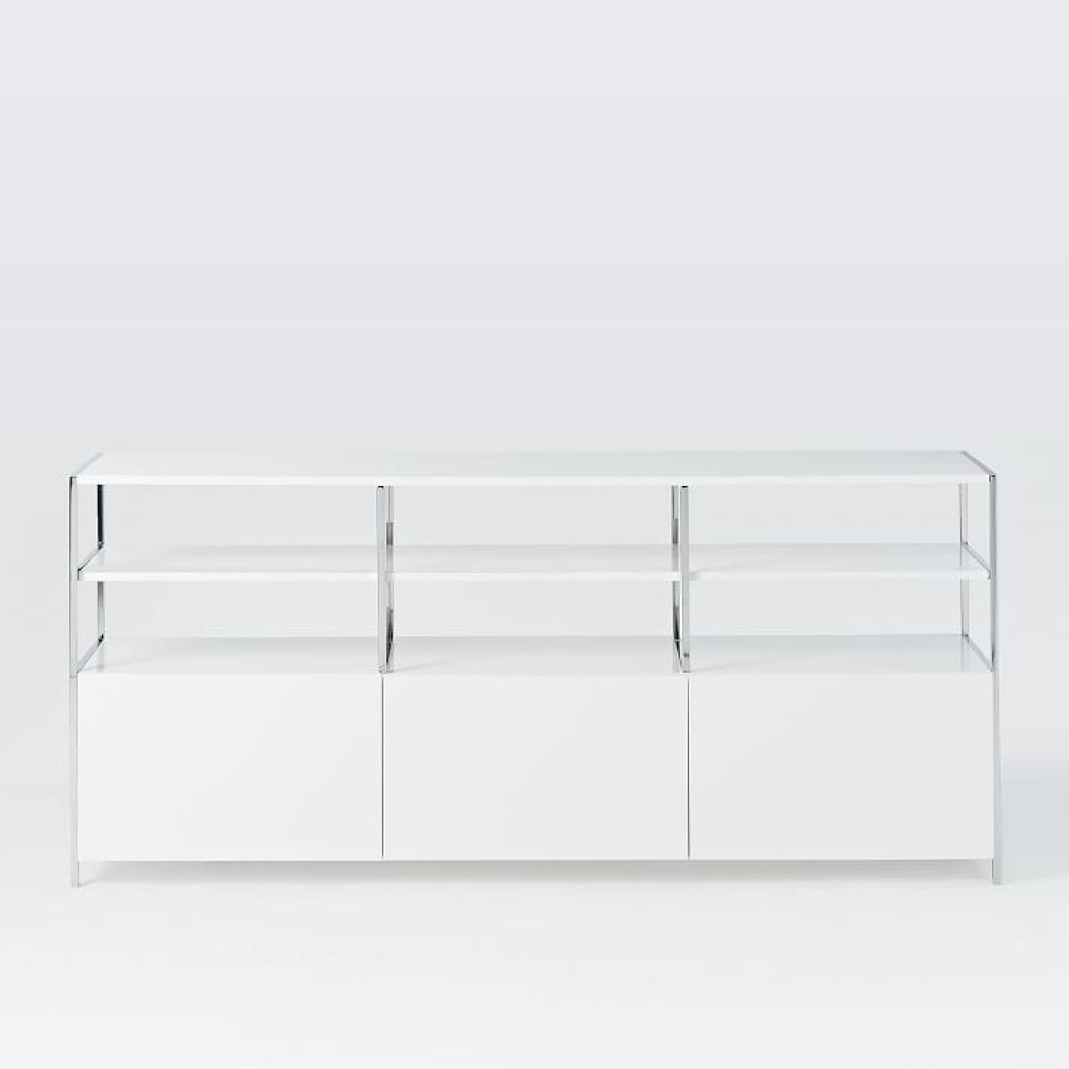 West Elm White Lacquer Media Console - image-5