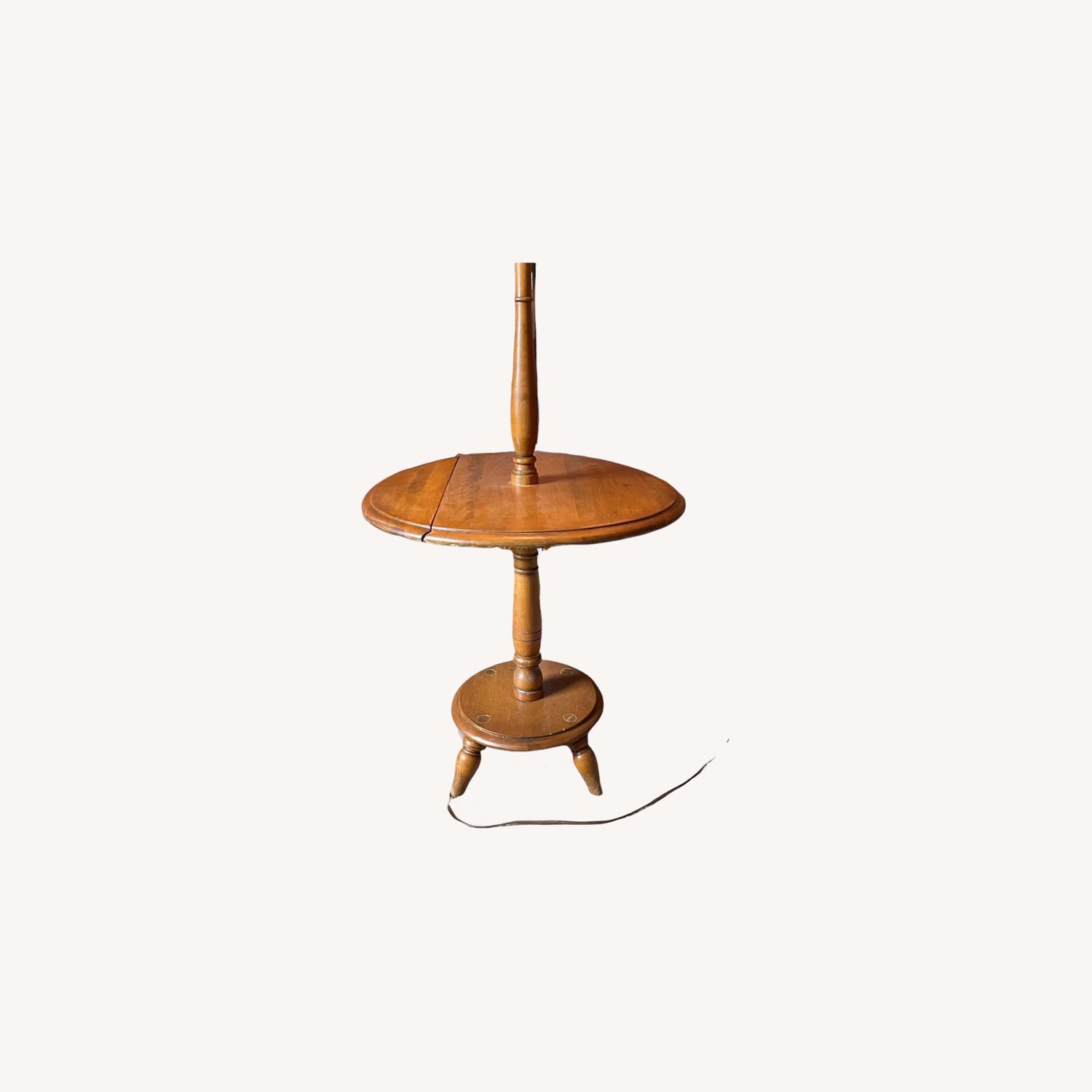 Mid-century Table with Built in Lamp - image-0