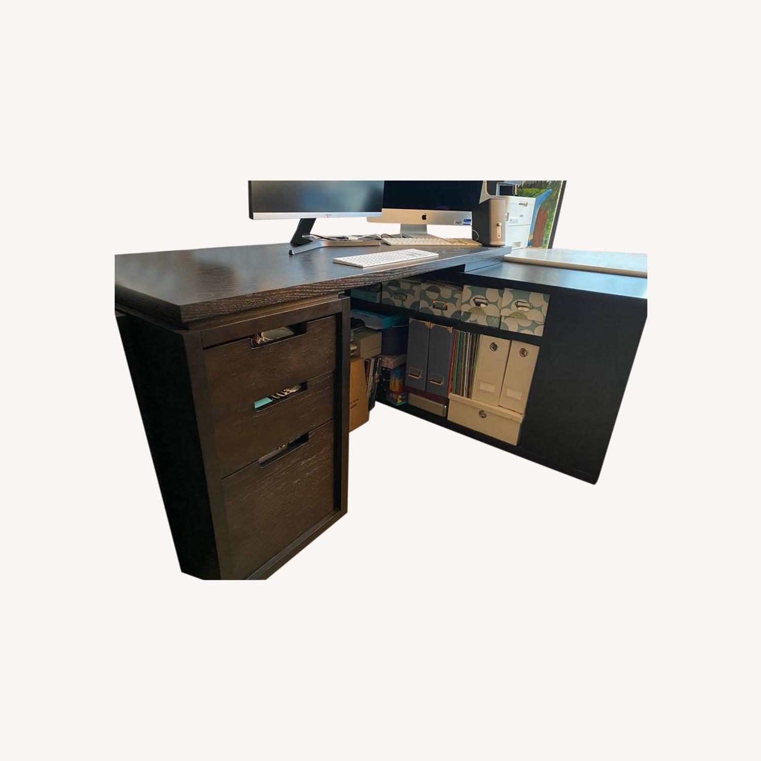 West Elm Parsons Modular Desk w/Filing AptDeco