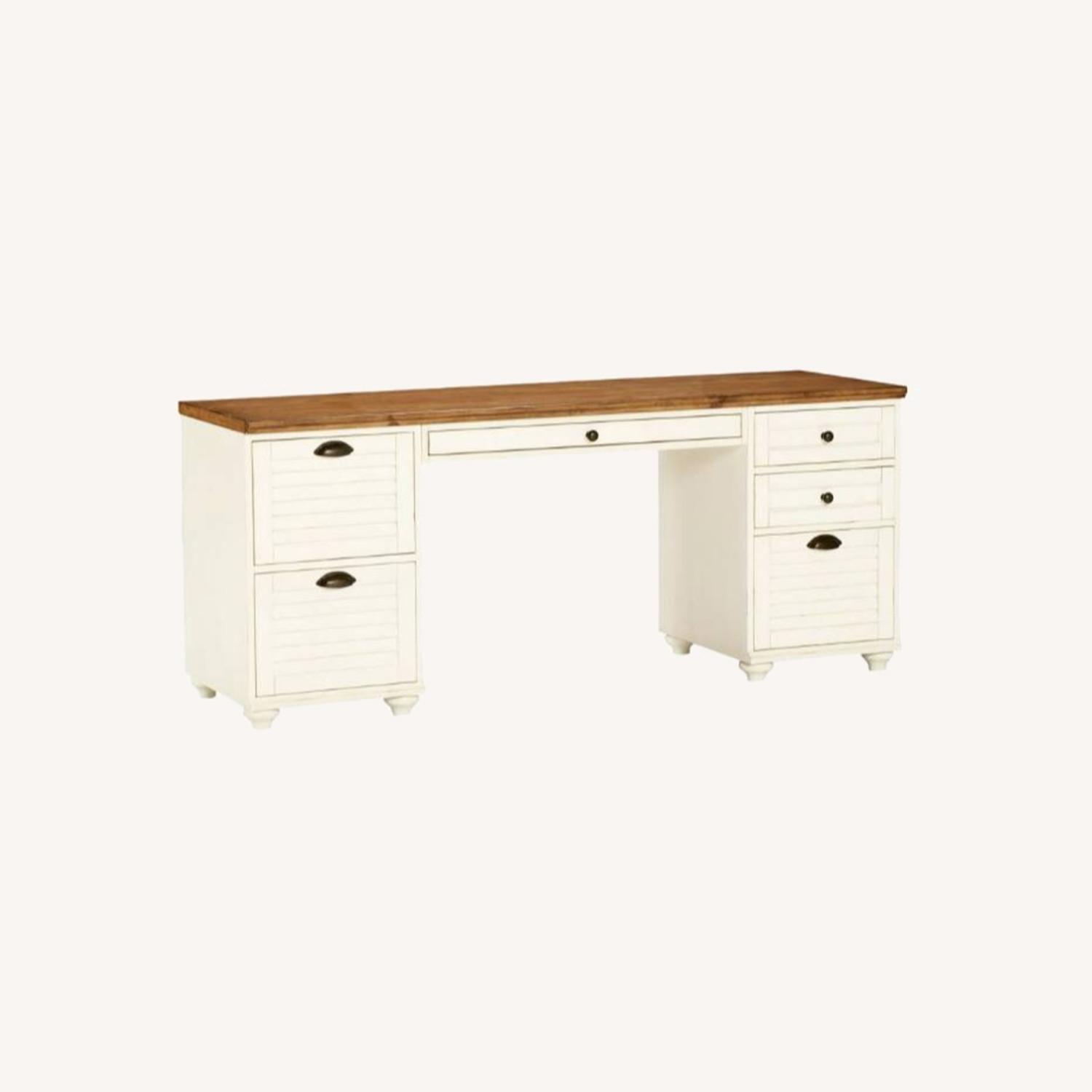 Pottery Barn ホワイト 木製 デスク 引き出し付き ポッタリーバーン Pottery Barn ホワイト 木製 デスク 引き出し付き ポッタリーバーン