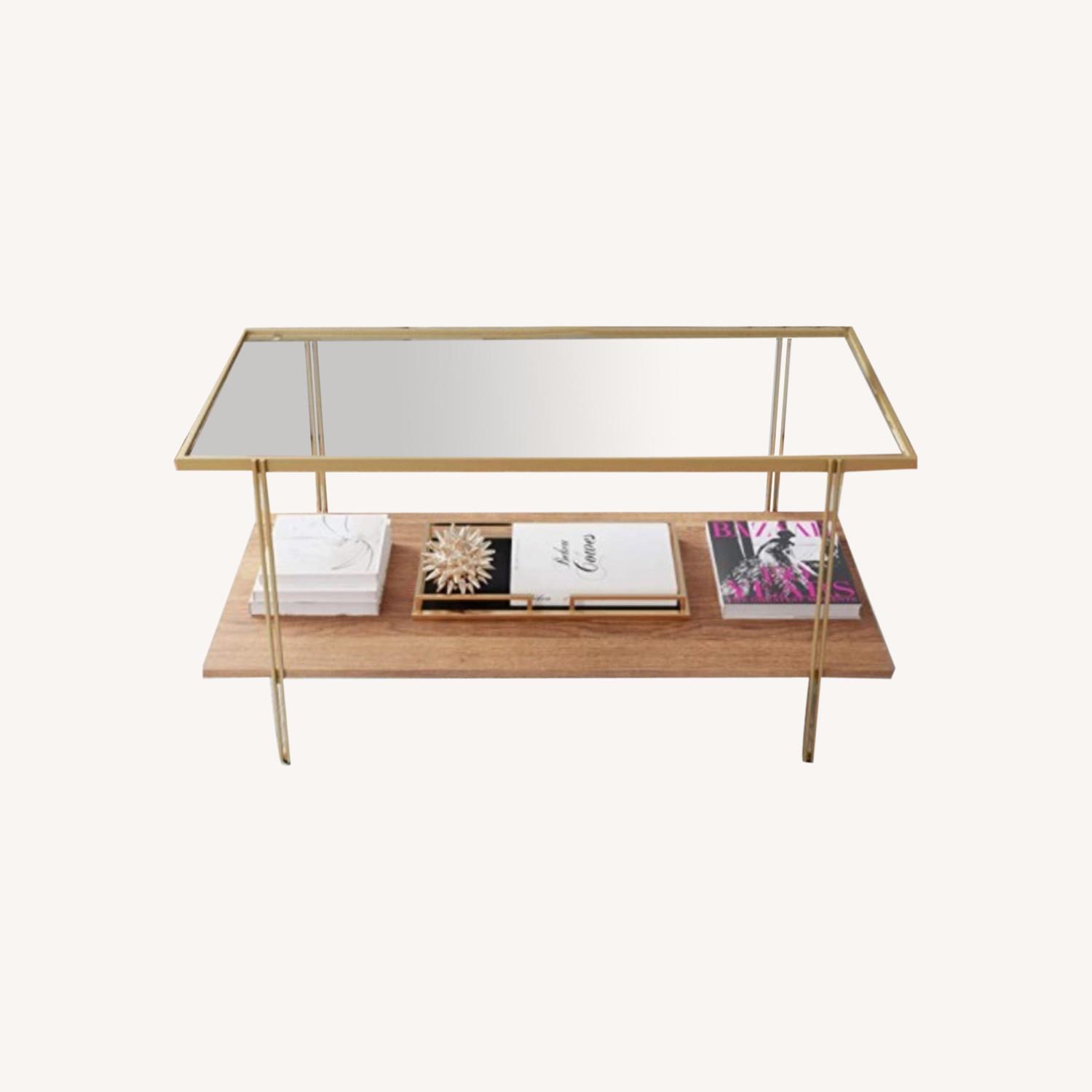 Gold and Glass Coffee Table/TV Stand - image-0