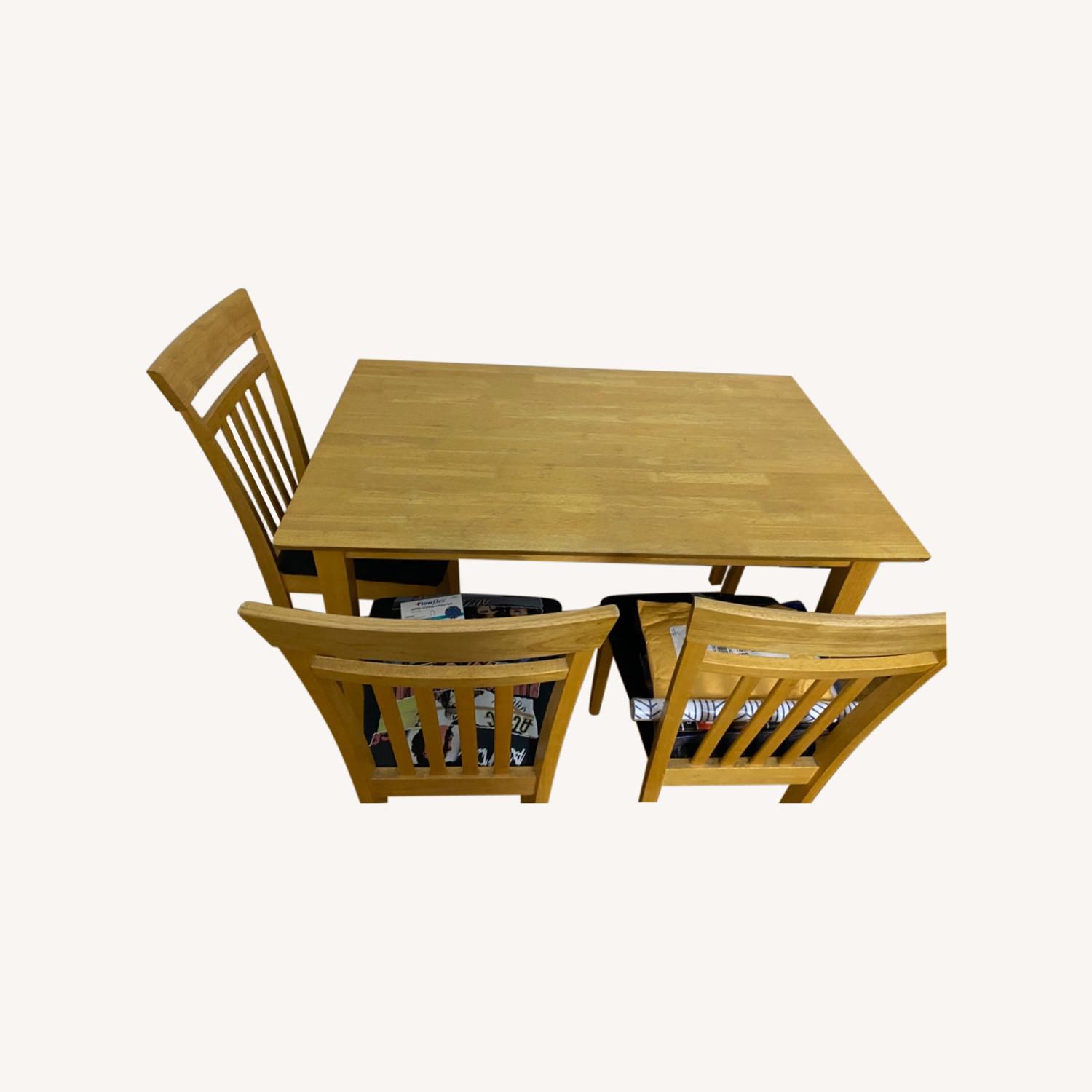 Wooden Dining Room Set, Custom Made Seat Cushions AptDeco