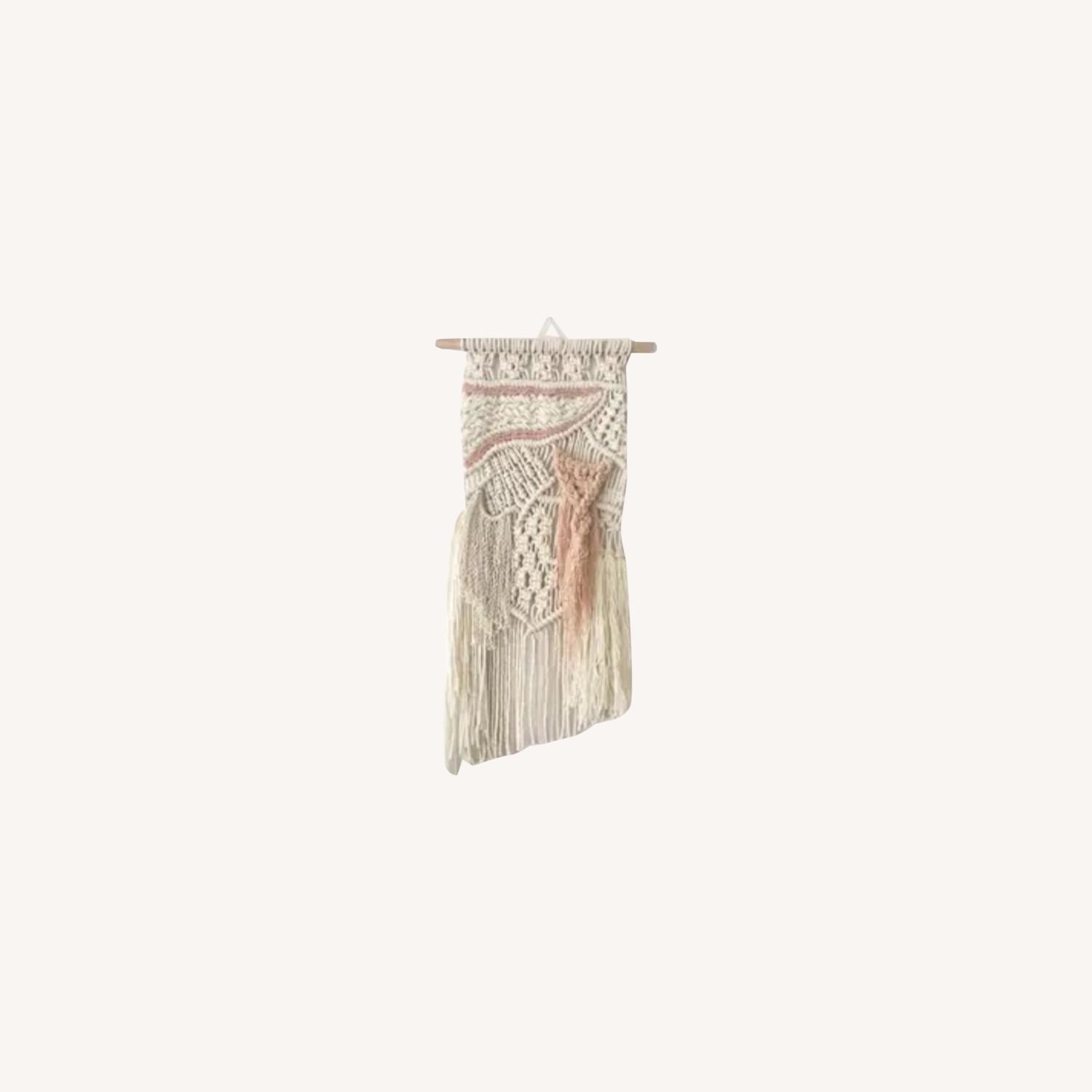 Handmade Blush Macrame Wall Hanging AptDeco