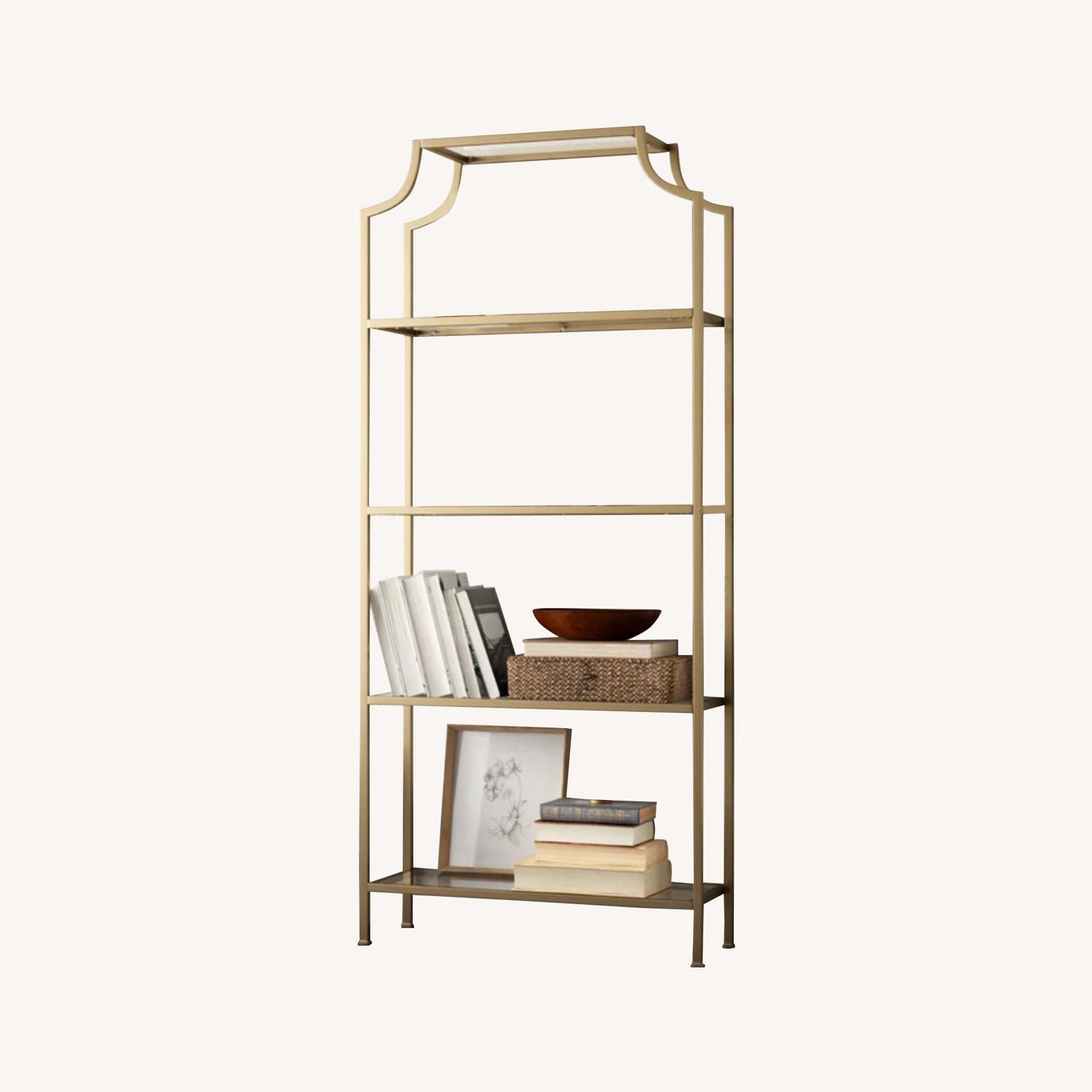 Wayfair Metal And Glass Boho Etagere Bookcase AptDeco