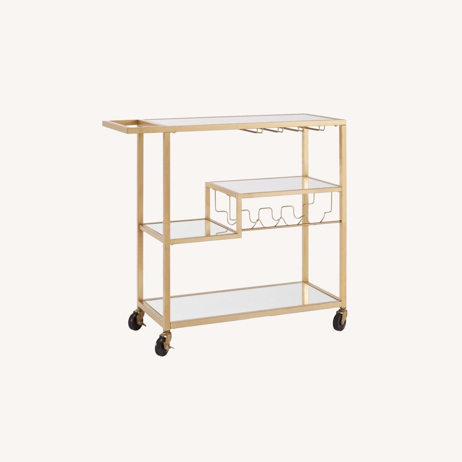 Mid-Century Modern Glam Bar Cart - image-0