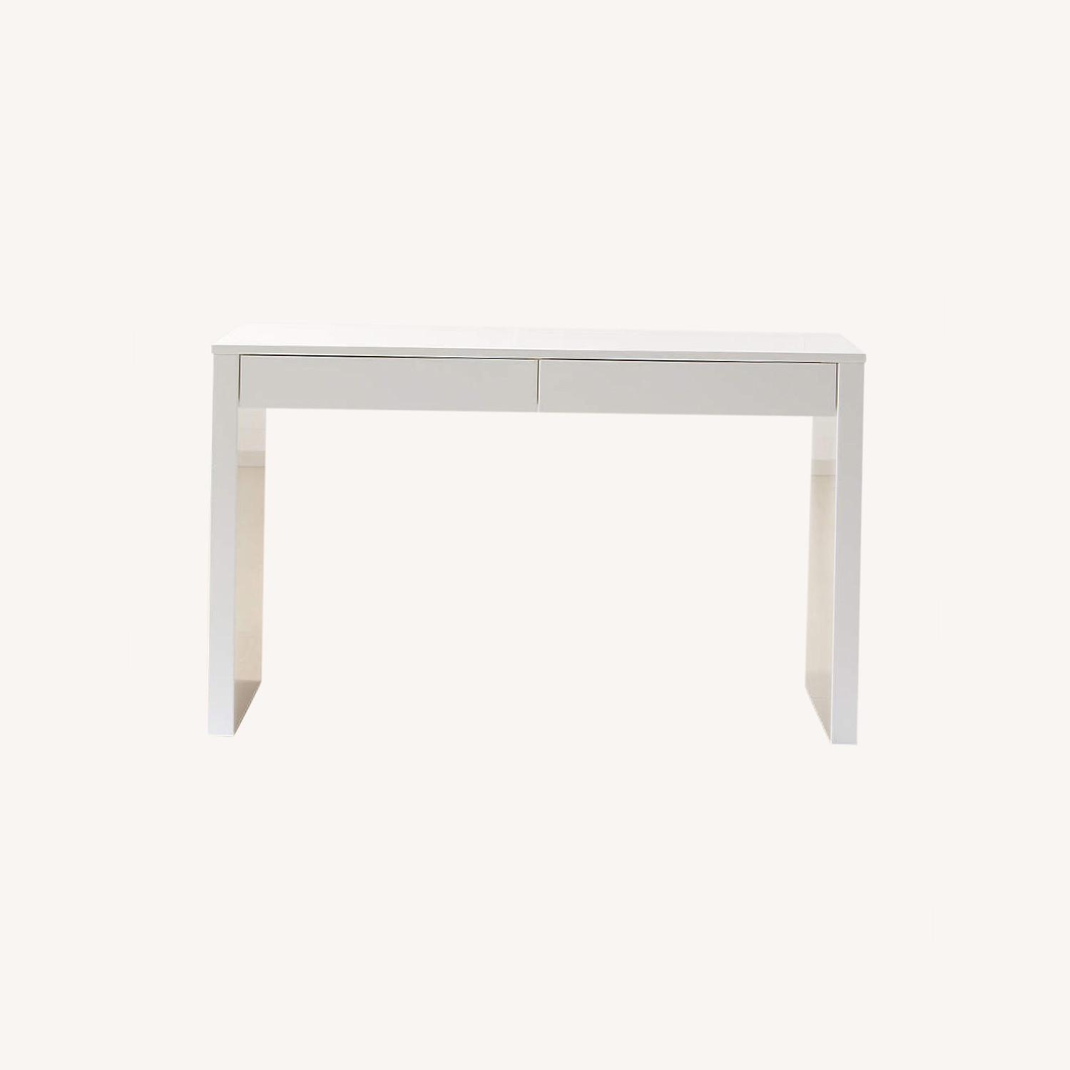 CB2 White Desk with Drawers AptDeco
