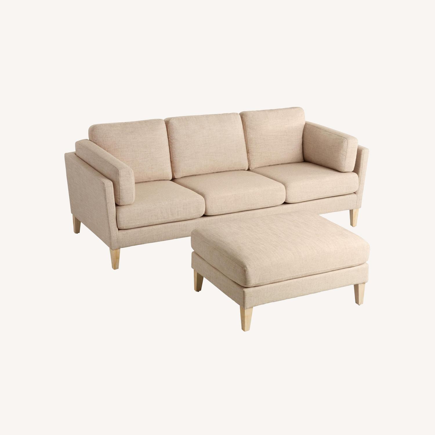 World Market Noelle Beige Sectional Sofa / Couch AptDeco