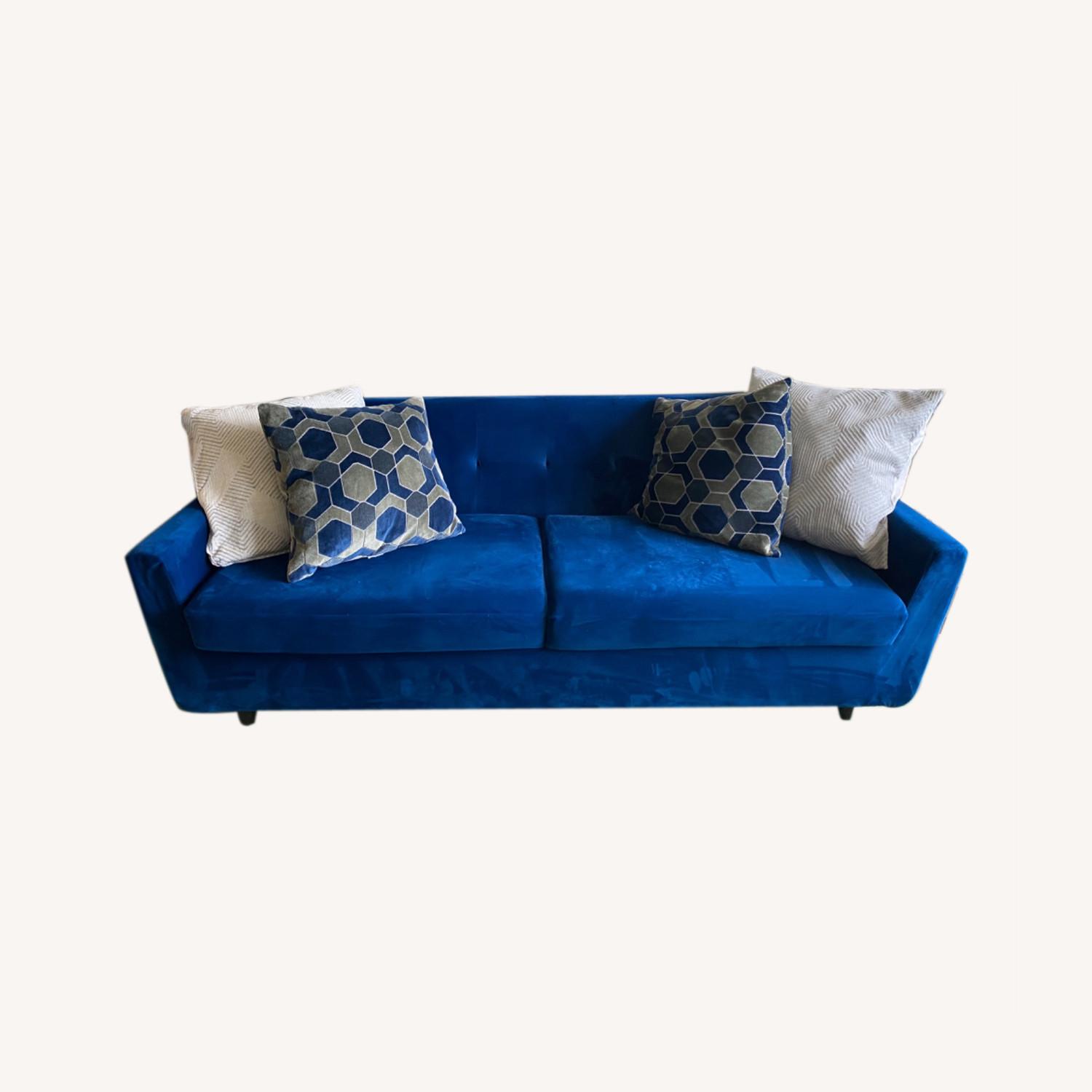 Joybird Blue Velvet Sleeper Sofa - image-0