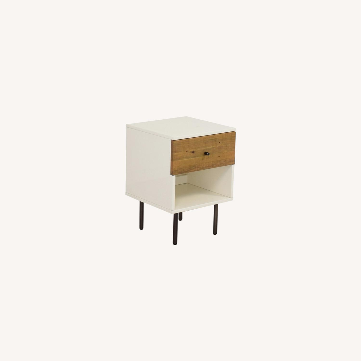 West Elm Reclaimed Wood + Lacquer Nightstand AptDeco