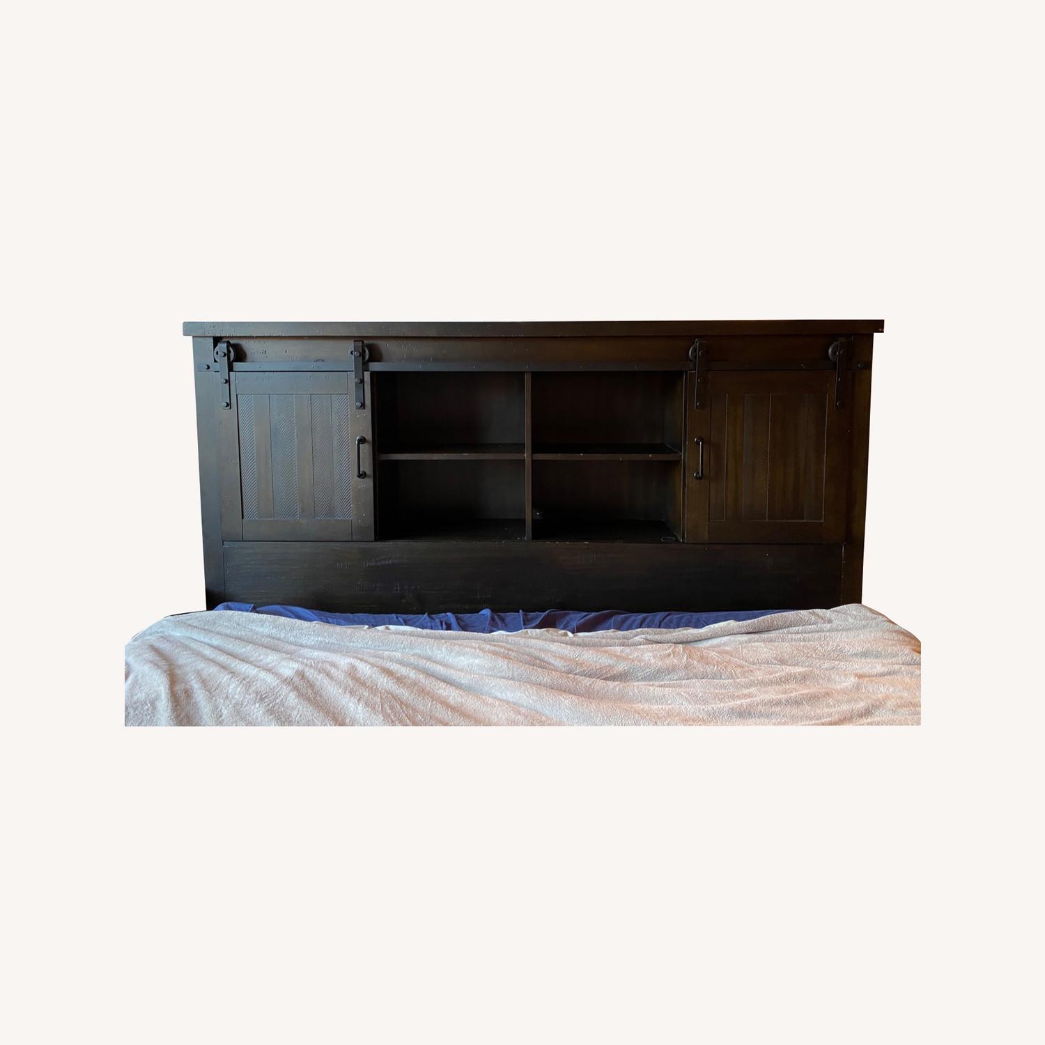 Bob's Discount King Brown Bookcase Storage Bed - image-0