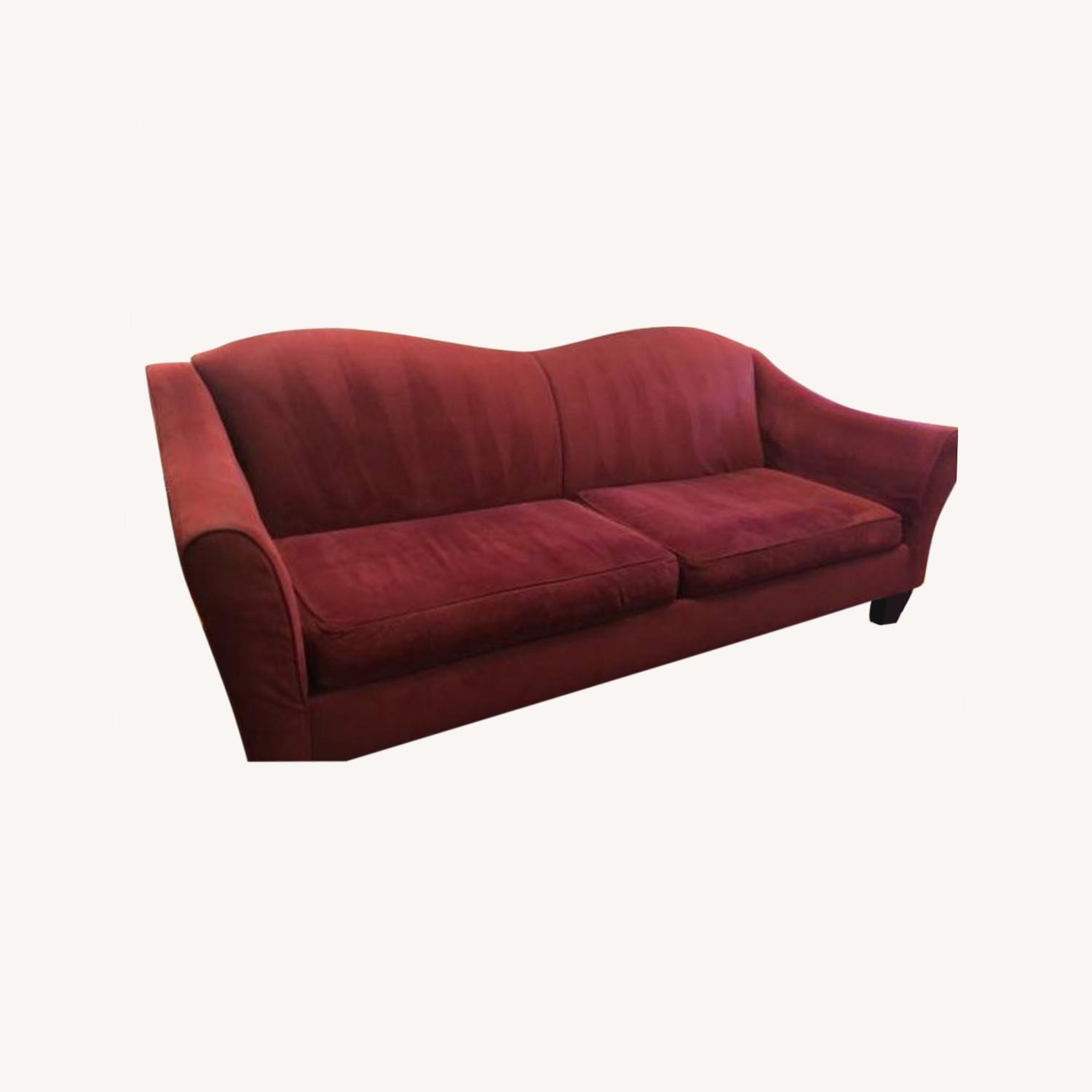 Large Raymour & Flanigan Microfiber Sofa AptDeco