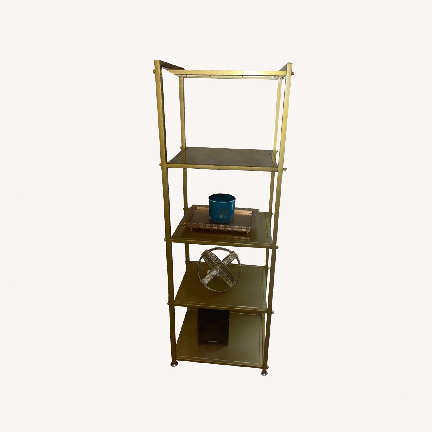Wayfair Gold 5 Tier Bookshelf AptDeco