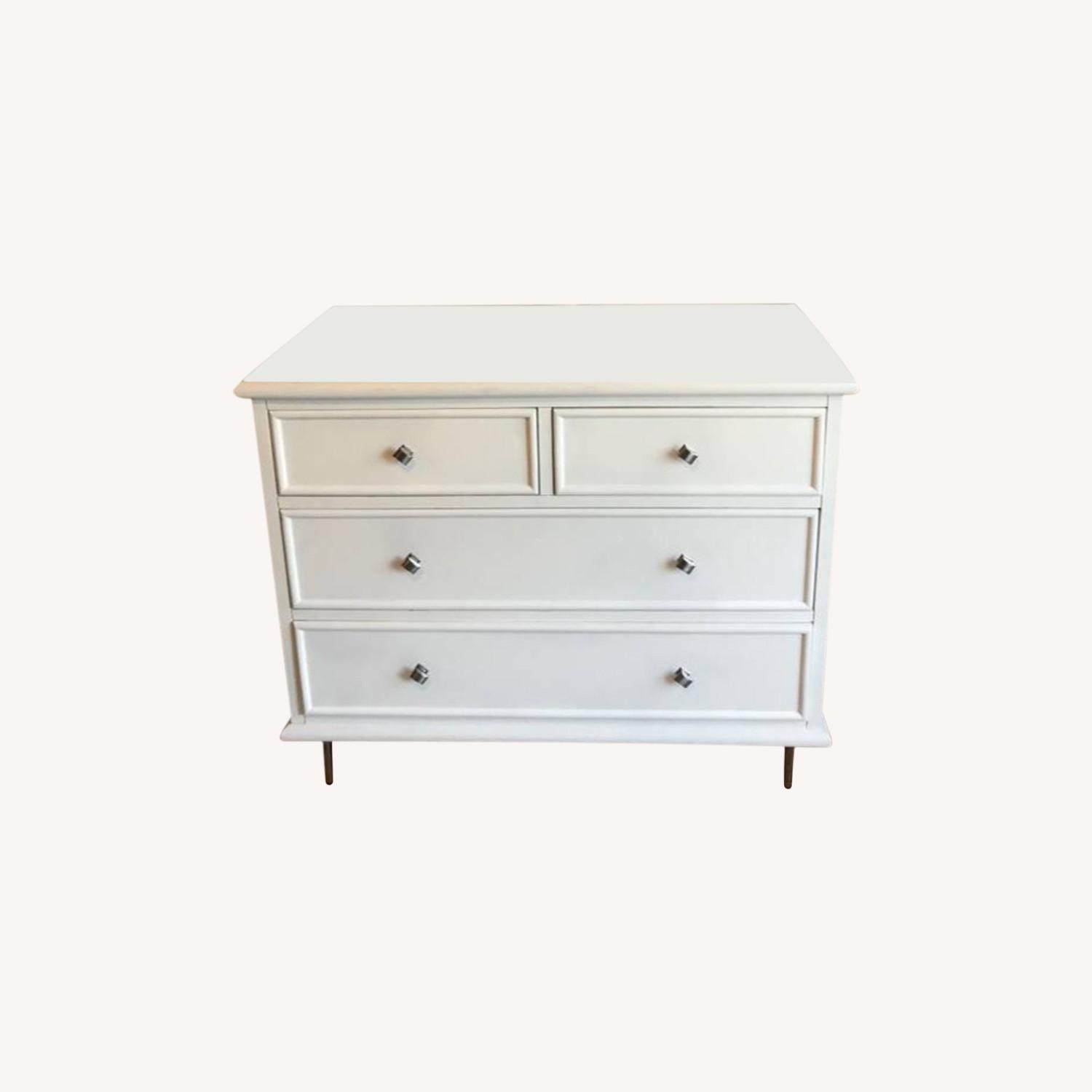 Room & Board Modern White Wood 4 Drawer Dresser AptDeco