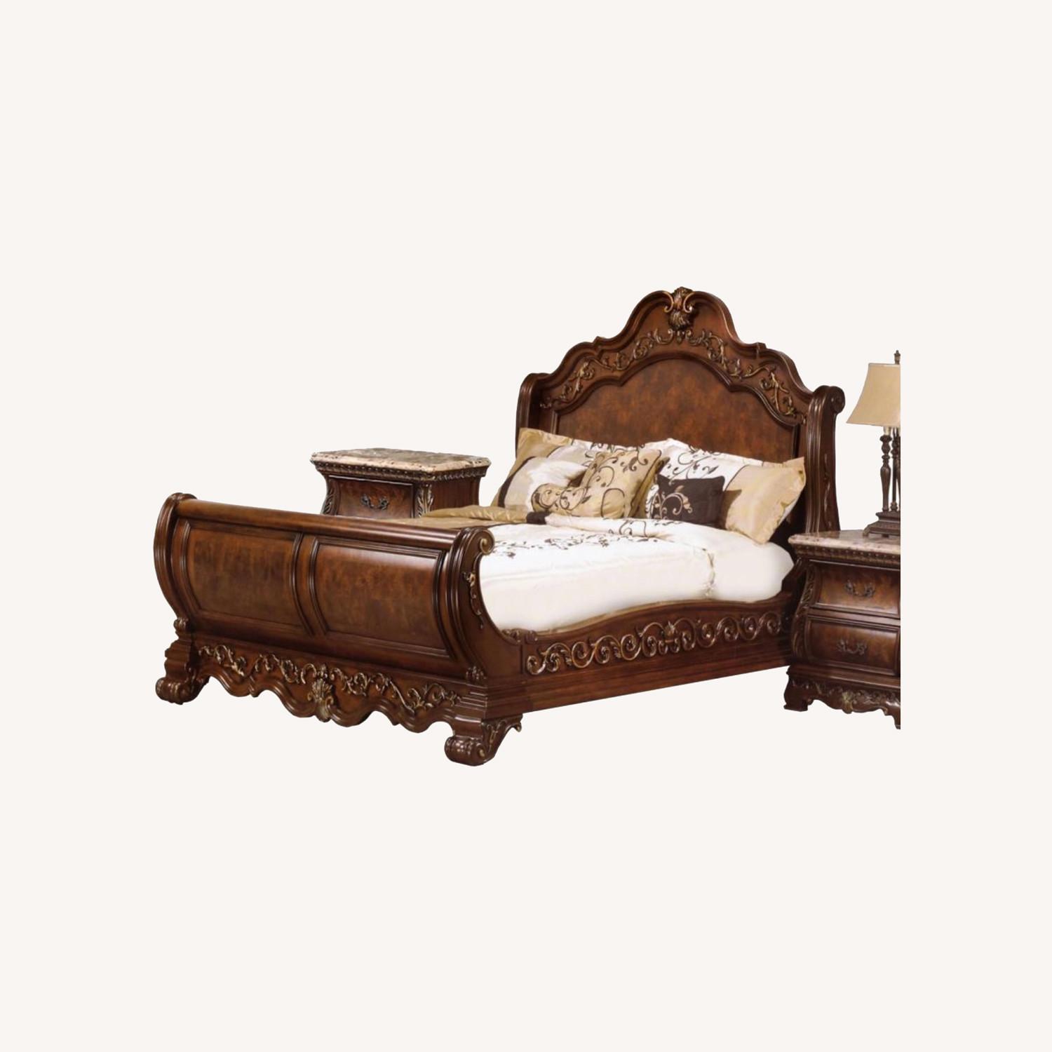 Bob's Discount King Size Wooden Bed AptDeco