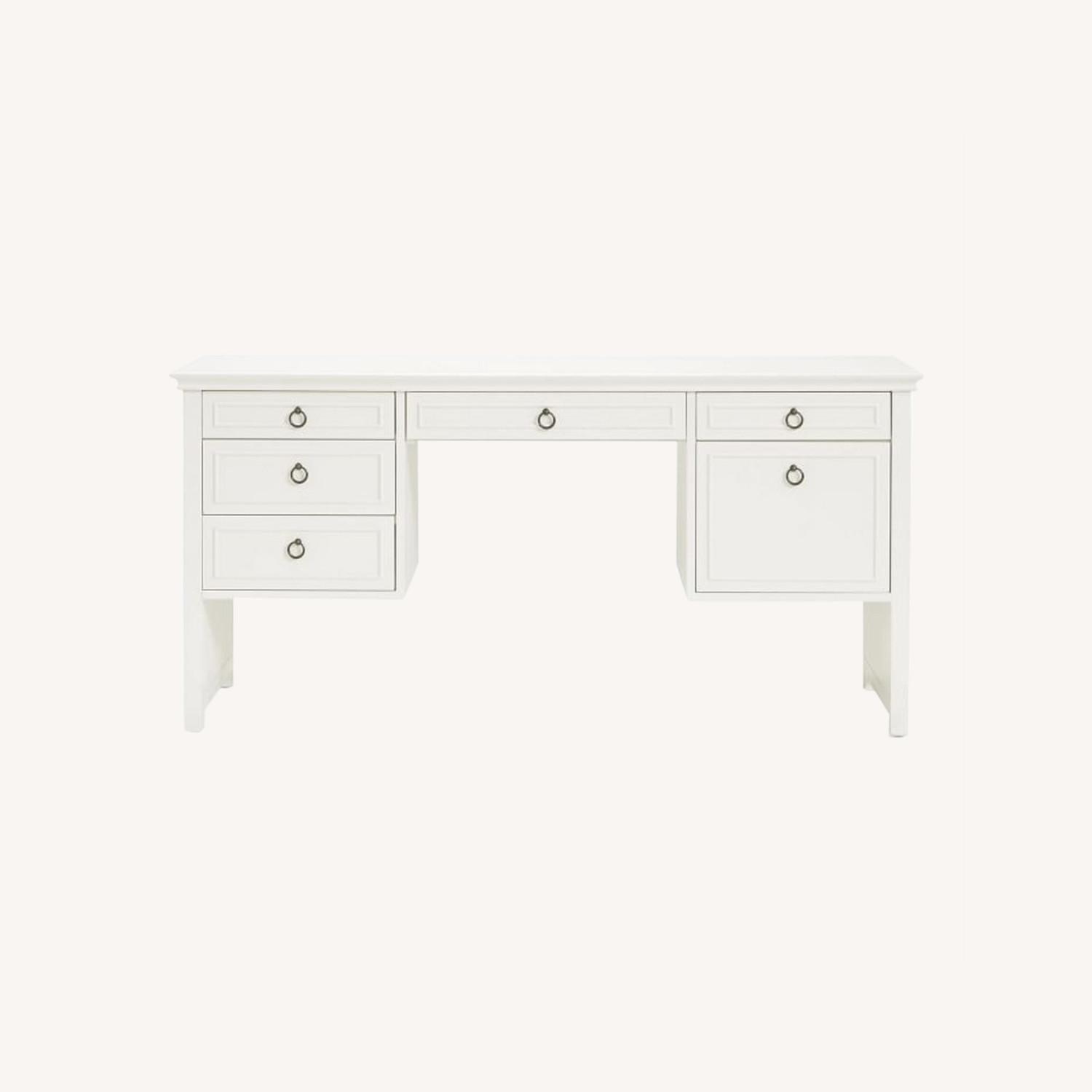 Pottery Barn Elsie Storage Desk, Simply White - image-0