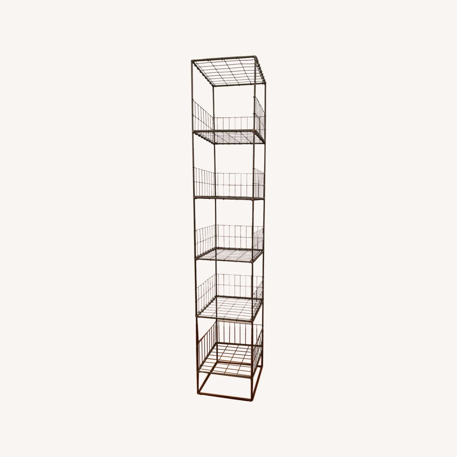 CB2 5 tier Industrial Wire Bookshelf - image-0
