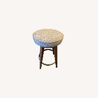 West Elm Upholstered Swivel Wooden Stool