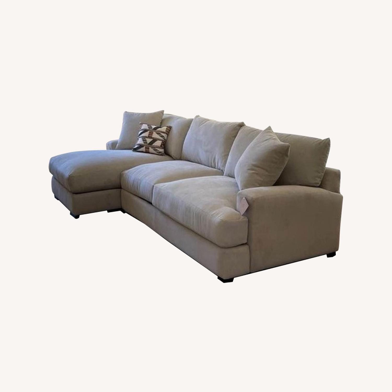 Crate & Barrel Rhyder 2pc Fabric Sectional Sofa with Chaise AptDeco