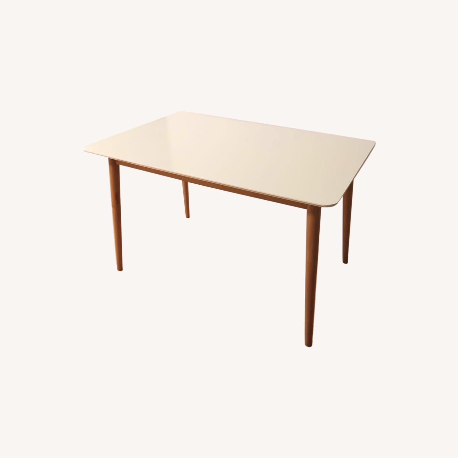 Wayfair Mid Century White Dinning Table AptDeco