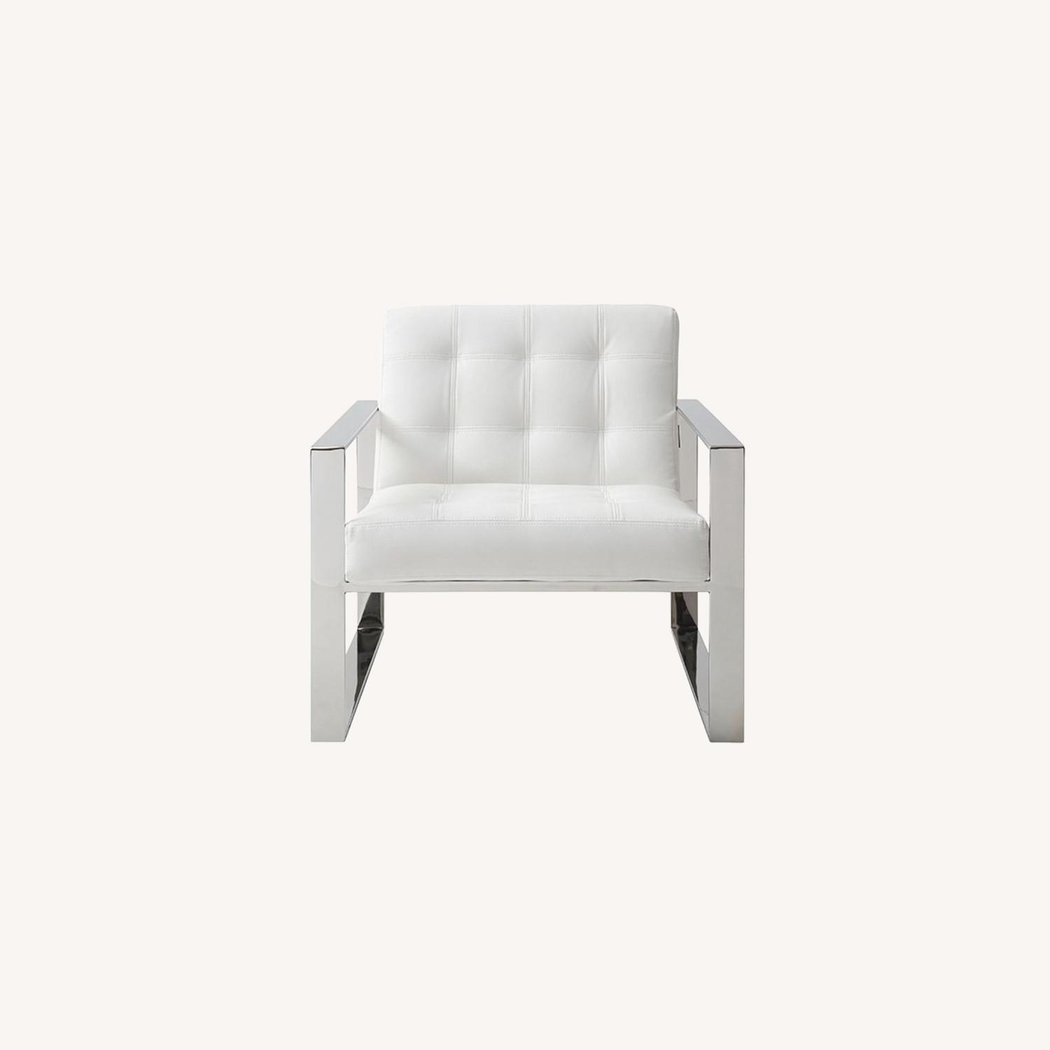 Modani Chair White Leather Modani Rivoli Armchair - AptDeco